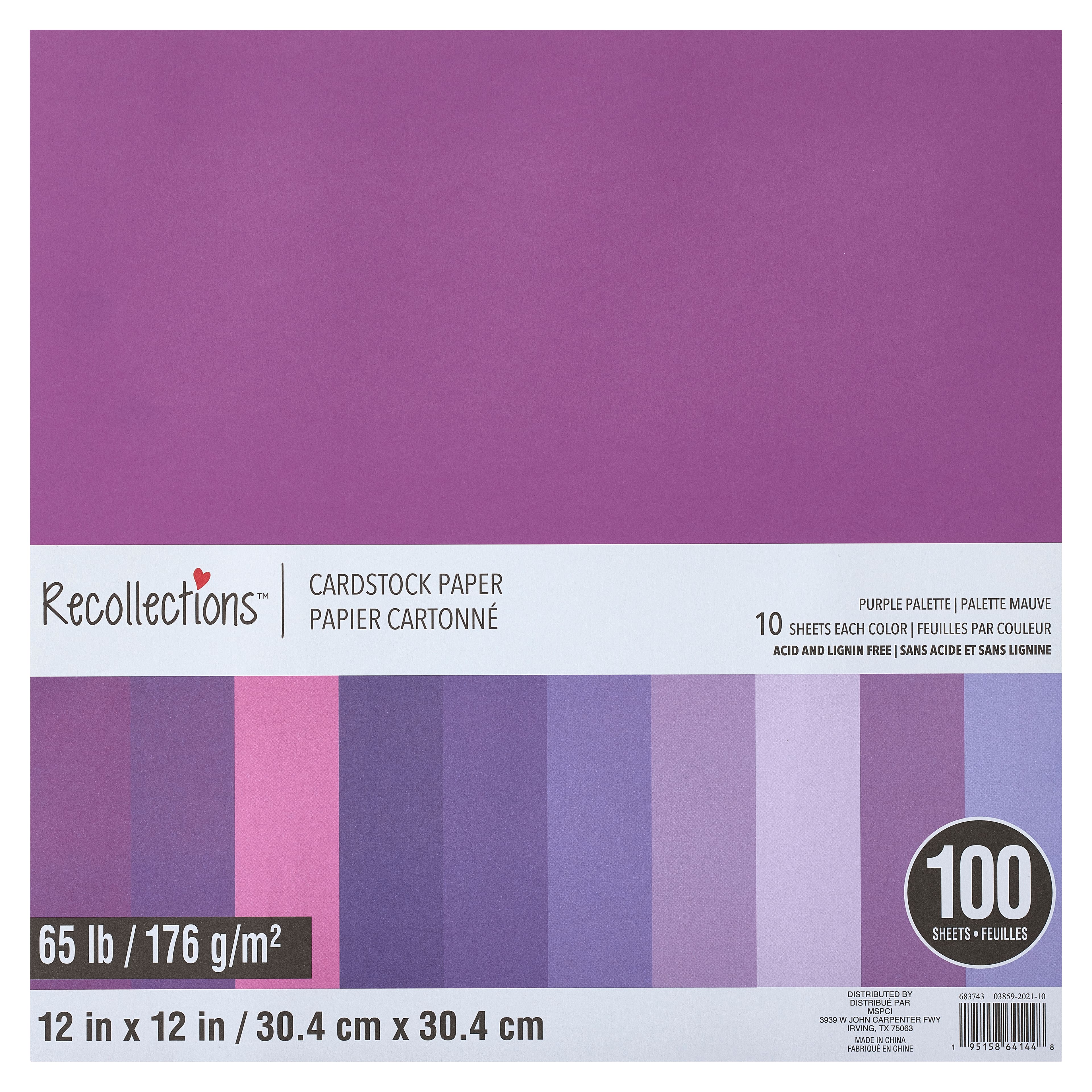 Purple Palette 12 x 12 Cardstock Paper by Recollections 100 Sheets | Michaels