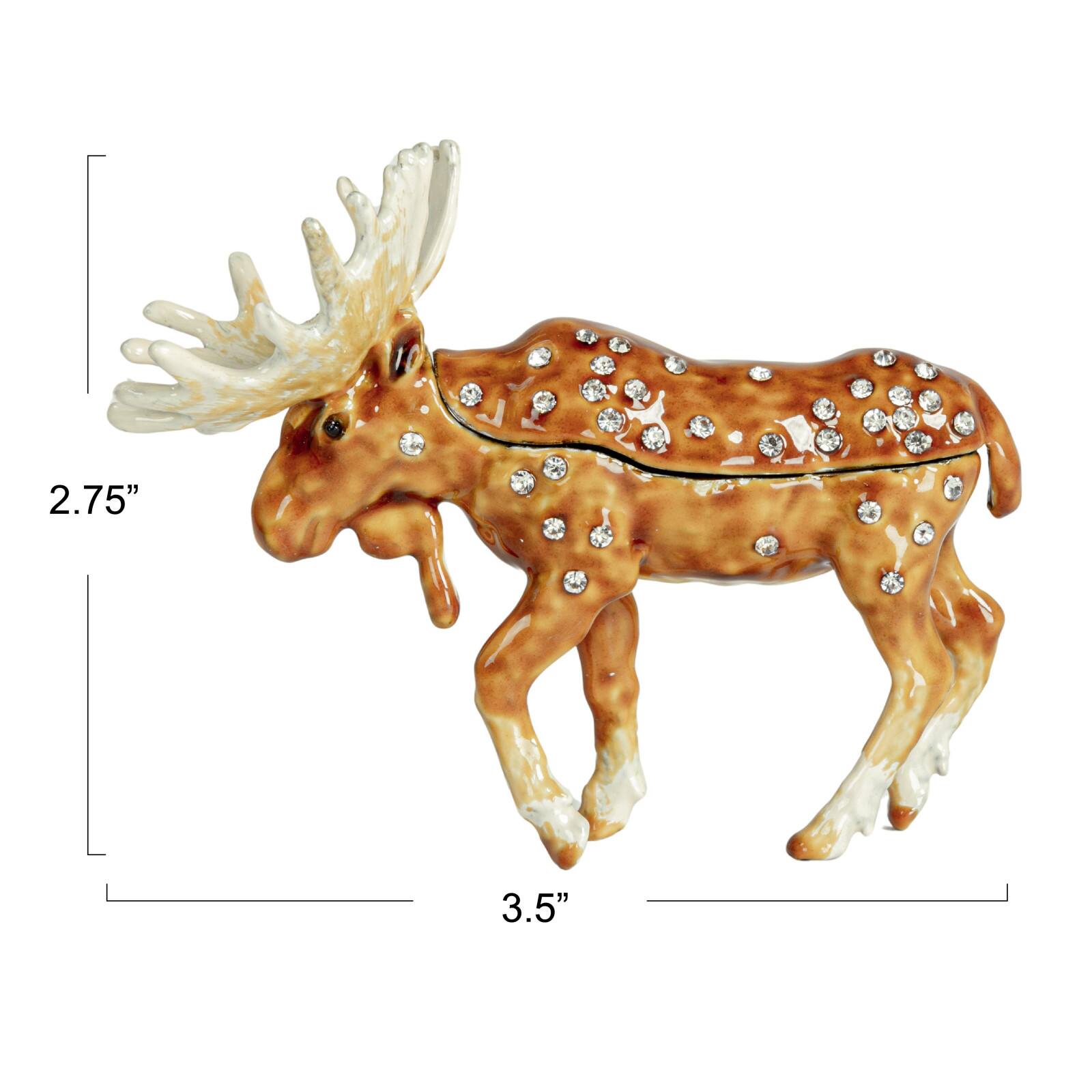 Hello Honey&#xAE; 3.5&#x22; Brown Majestic Moose Trinket Box