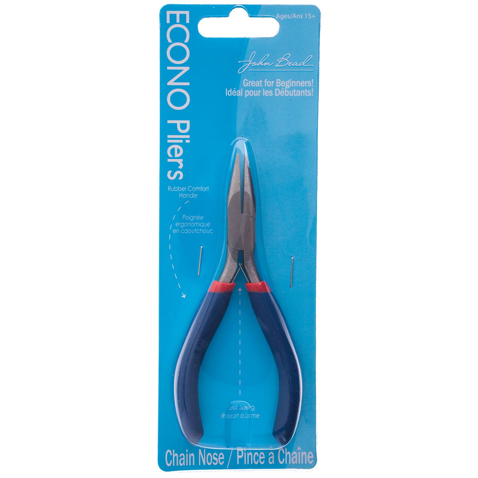 John Bead Multi Purpose Chain Nose Stainless Steel Jewelry Econo Pliers 