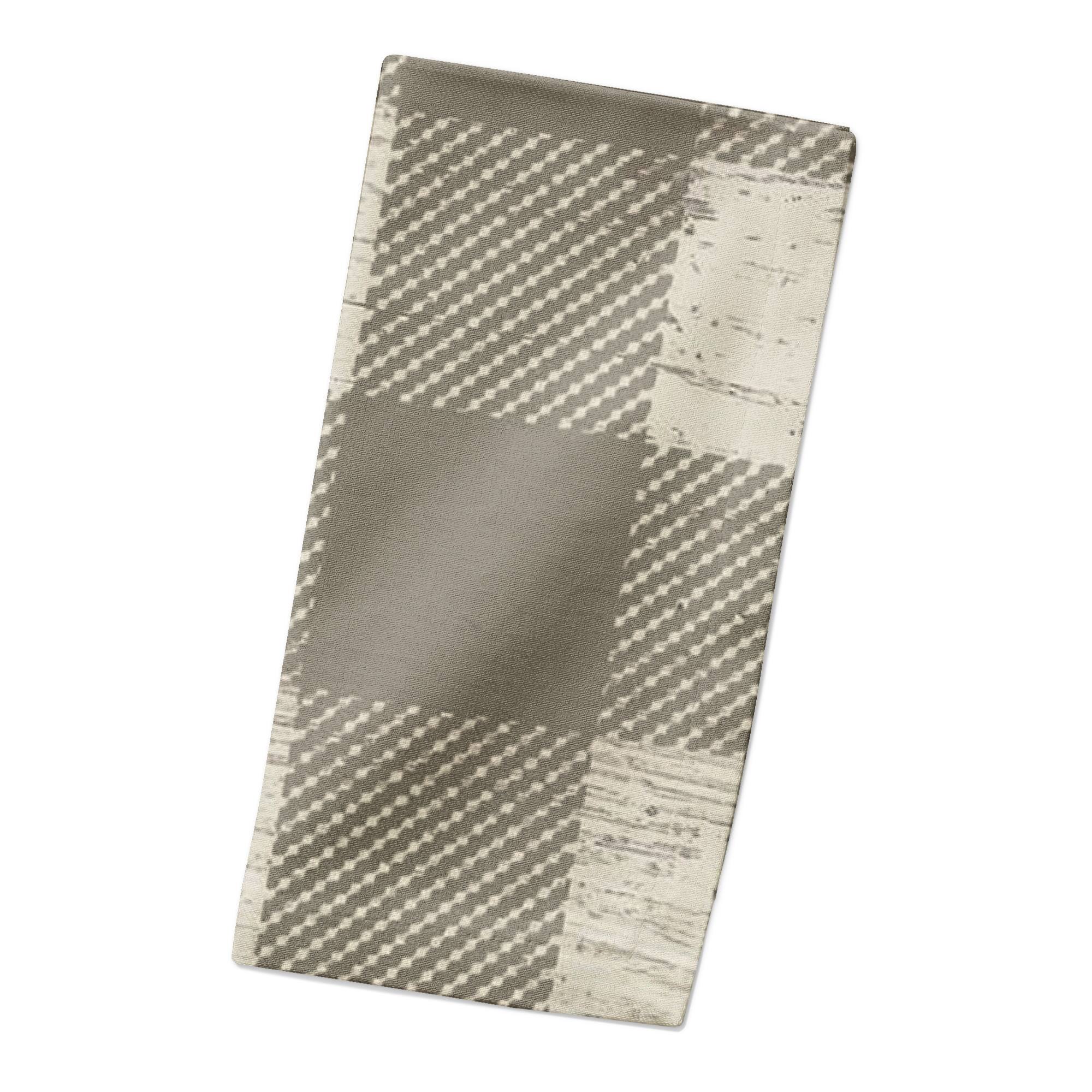 Taupe Buffalo Check Cotton Twill Napkin