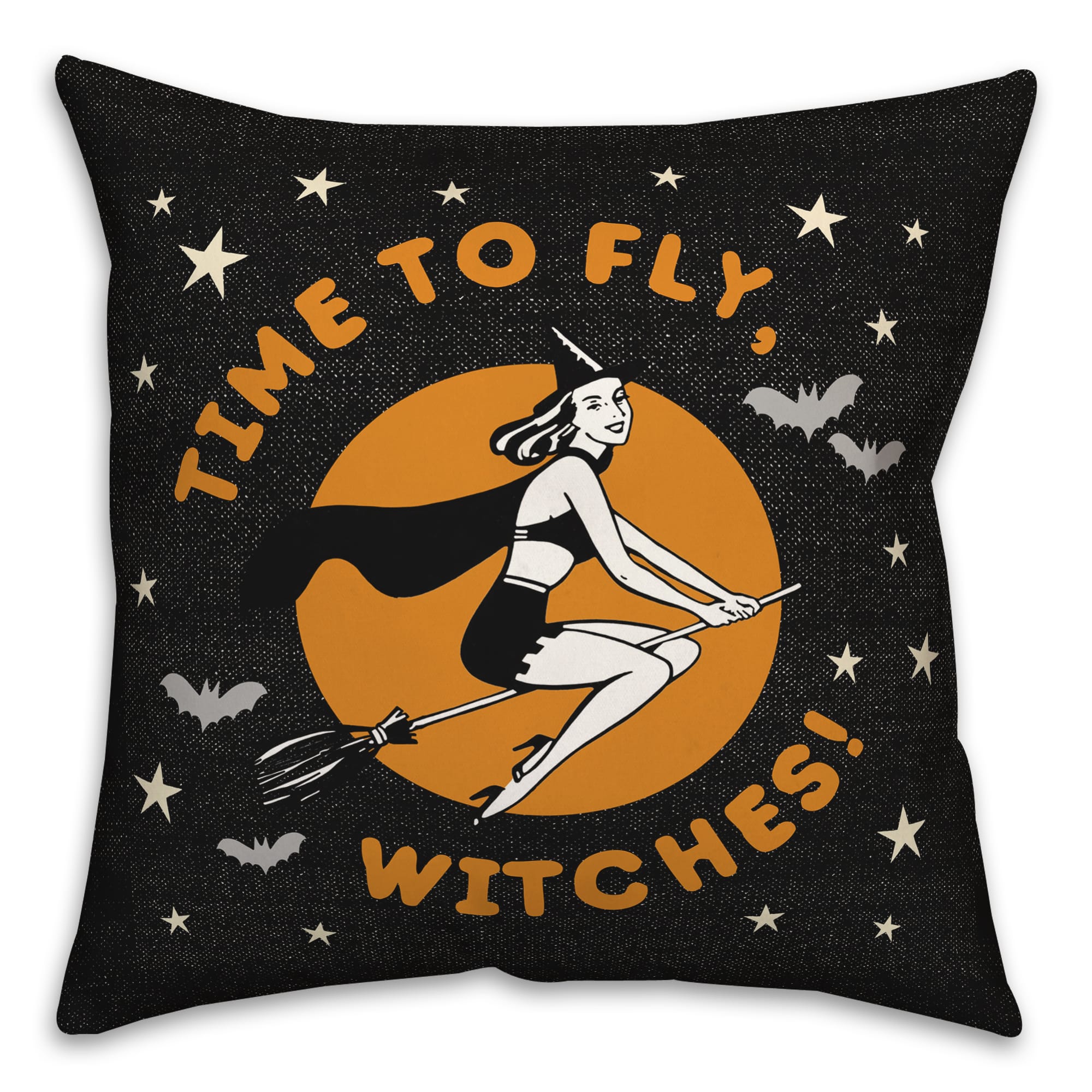 Time to Fly Witches 18&#x22; x 18&#x22; Throw Pillow
