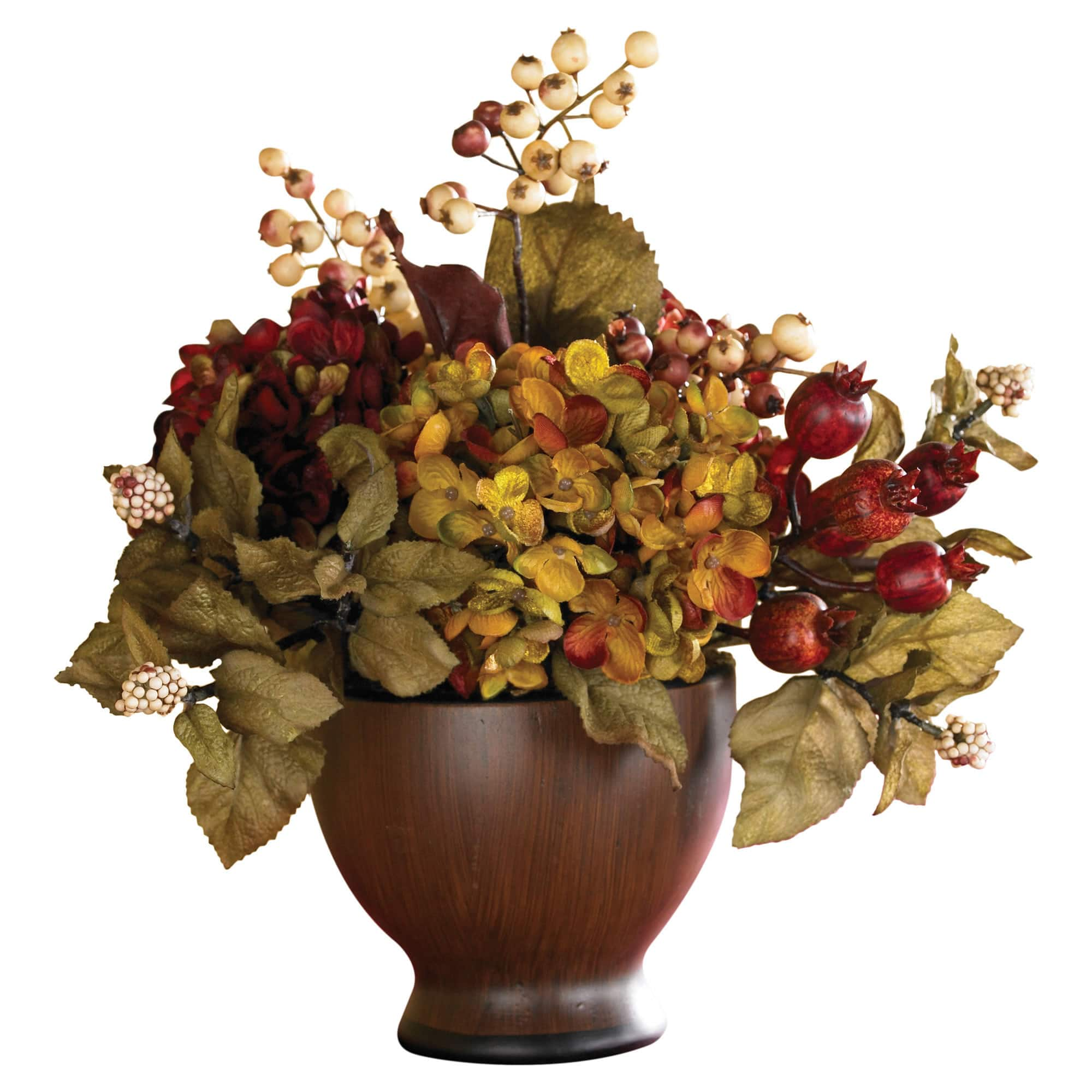 12&#x27;&#x27; Autumn Hydrangea in Round Vase