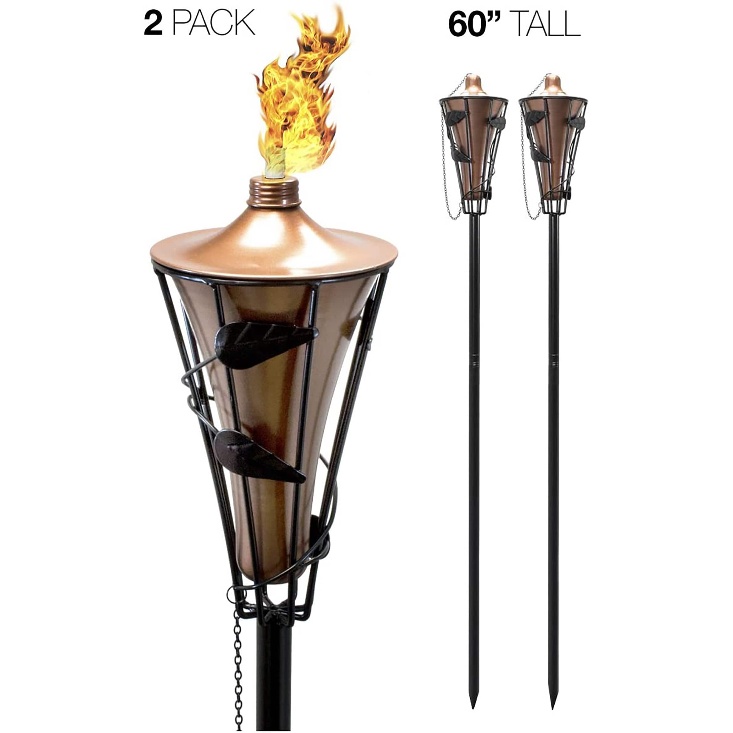 Sorbus 60&#x22; Matney Copper Outdoor Torches, 2ct.