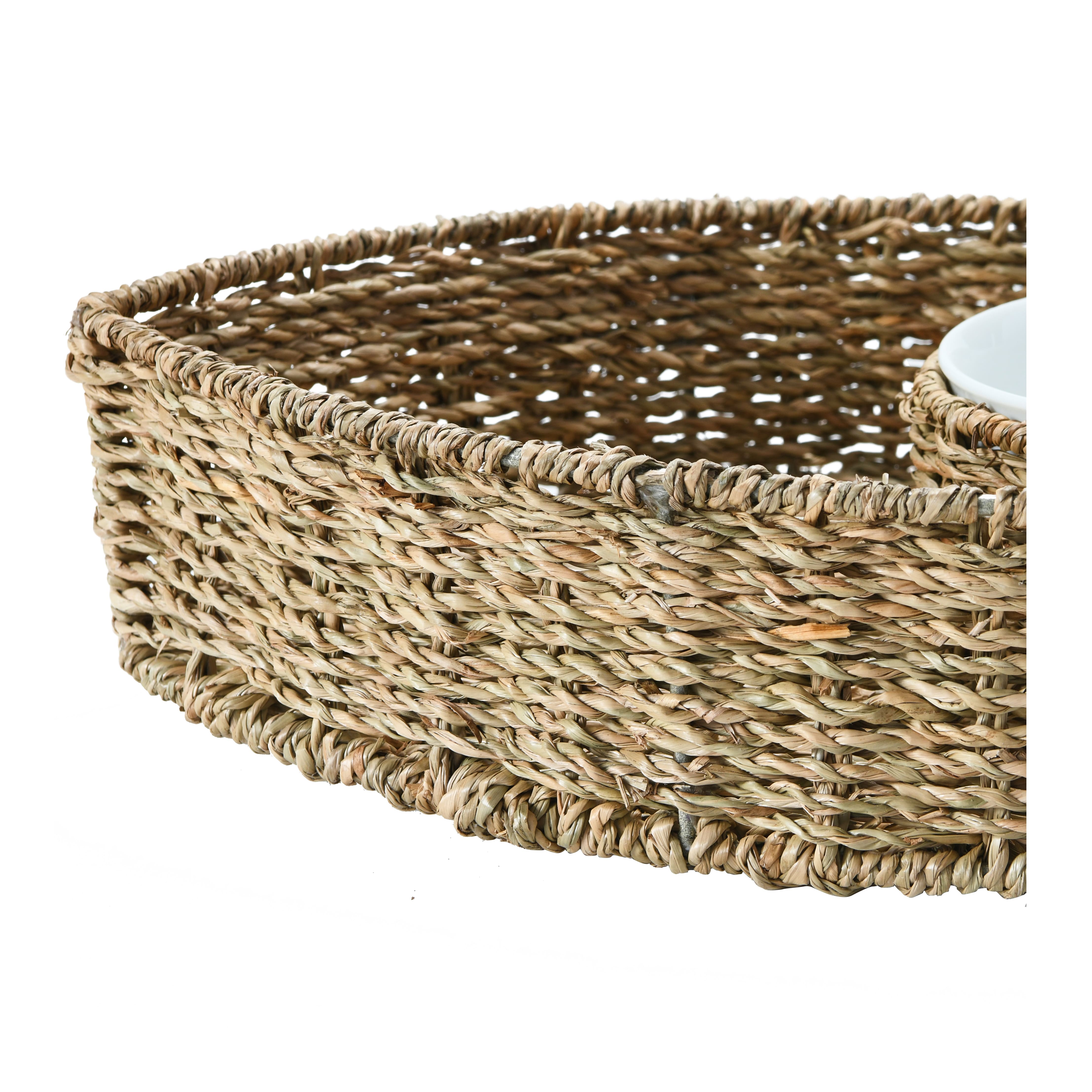 Hello Honey&#xAE; Hand-Woven Seagrass Fish Shaped Chip &#x26; Dip with Ceramic Bowl Set