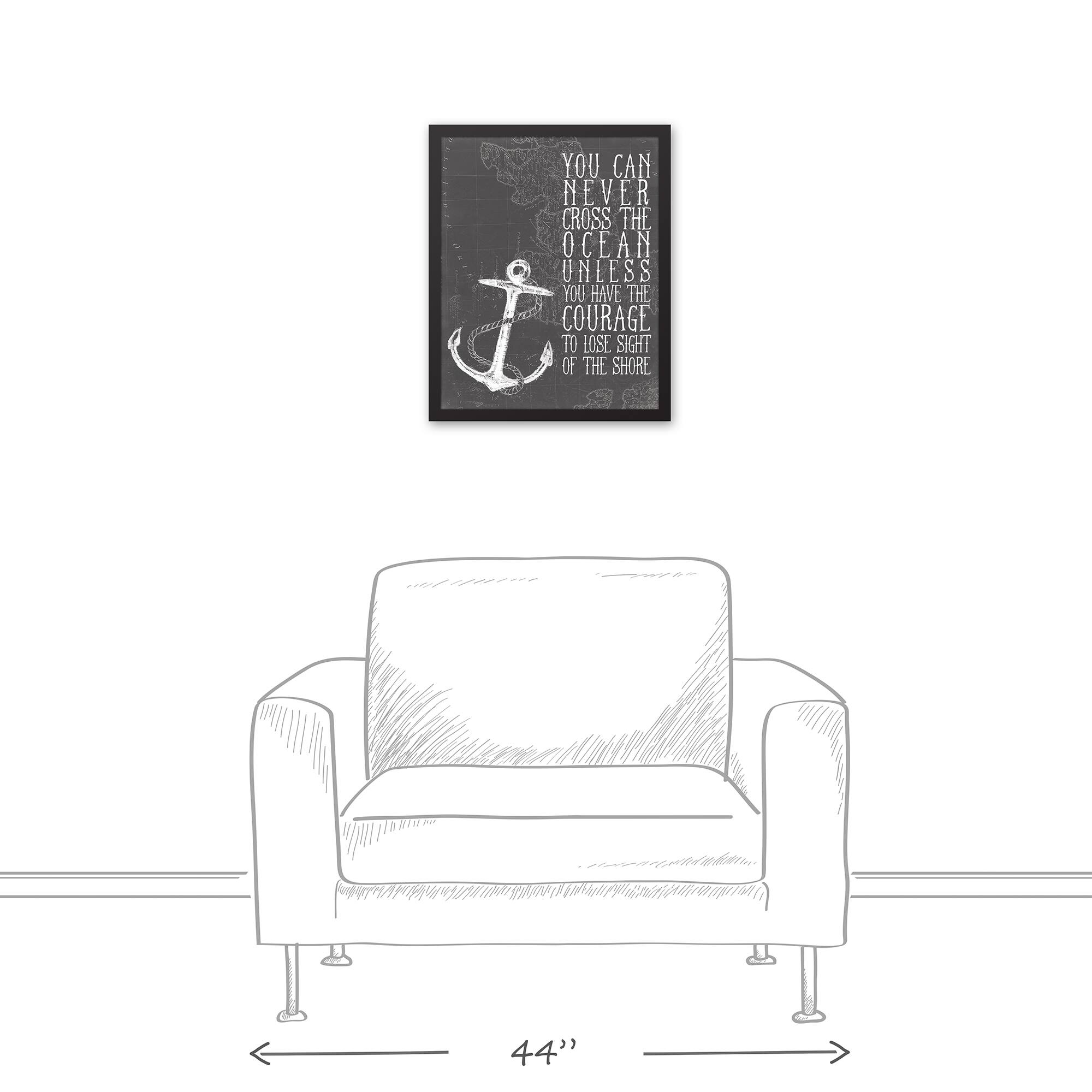 Lose Sight Of The Shore Black Framed Canvas