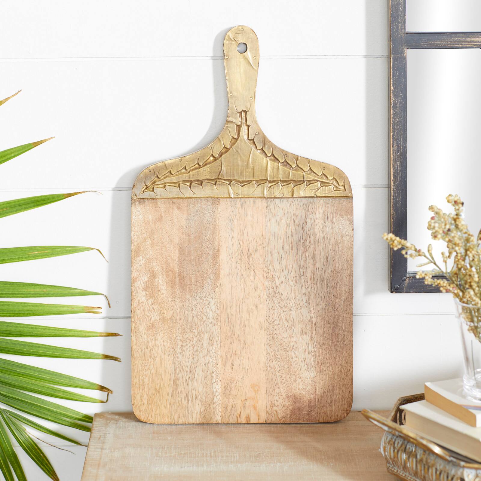 18&#x22; Brown Wood Natural Decorative Cutting Board