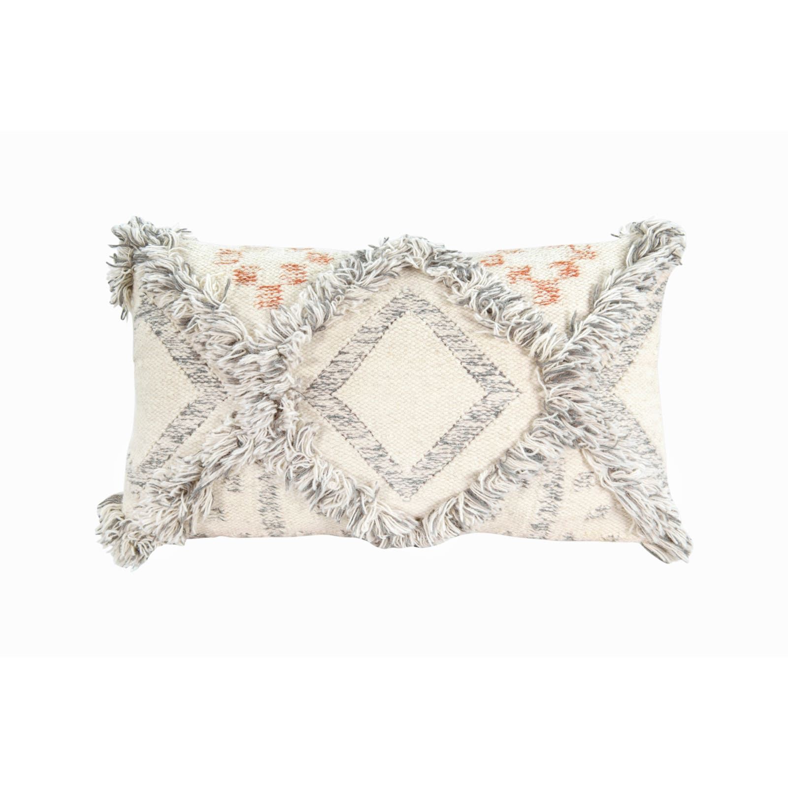 Hello Honey® Cream & Gray Fringe Kilim Pillow