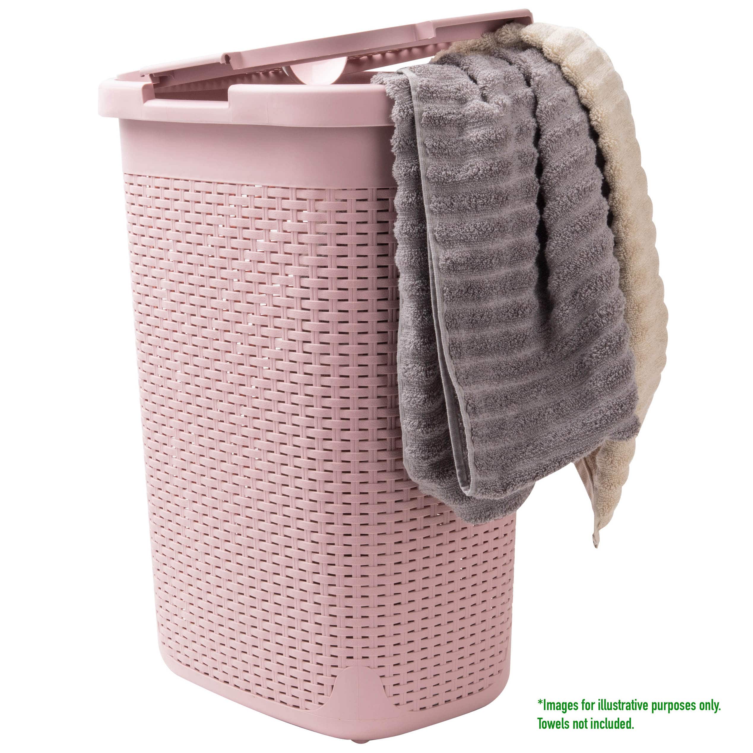 Mind Reader 60L Hamper Laundry Basket with Cutout Handles