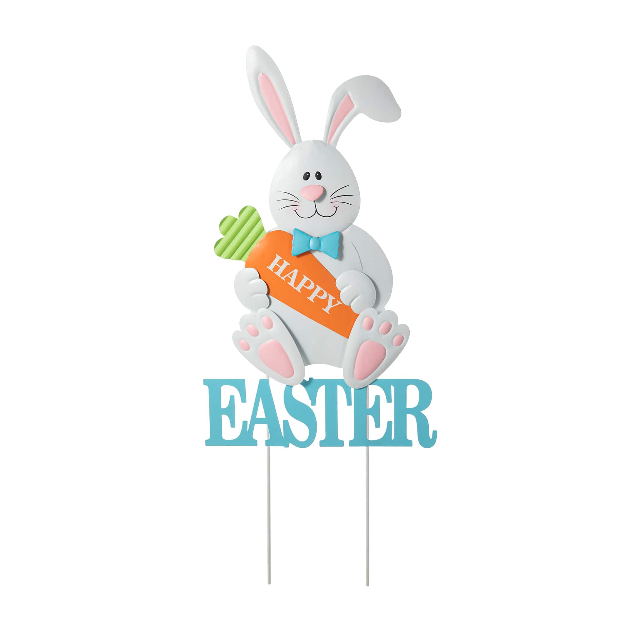 Glitzhome&#xAE; 30&#x22; Easter Metal Bunny Yard Stake