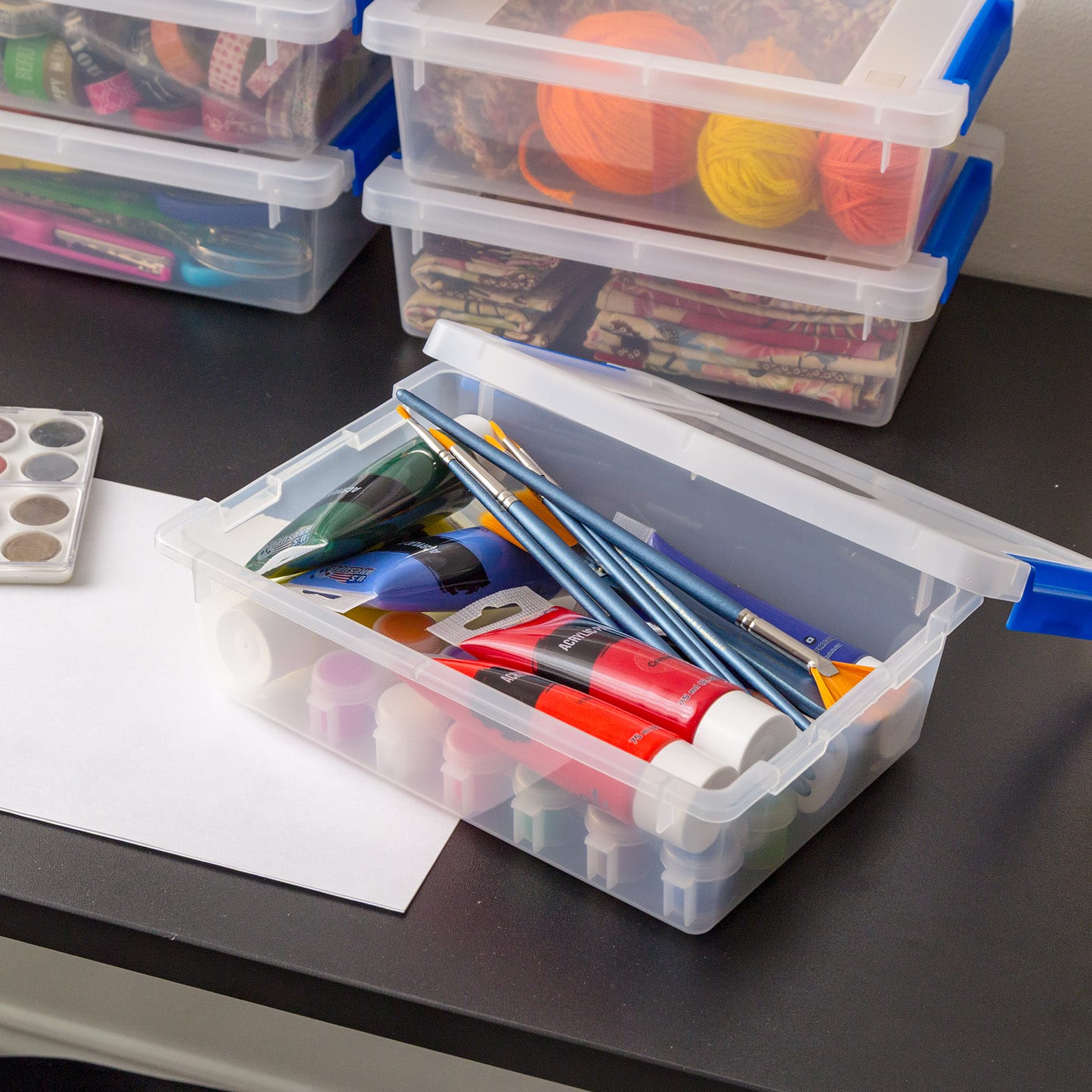 Iris&#xAE; 2.4 qt. Clear Latching Storage Totes, Set of 6