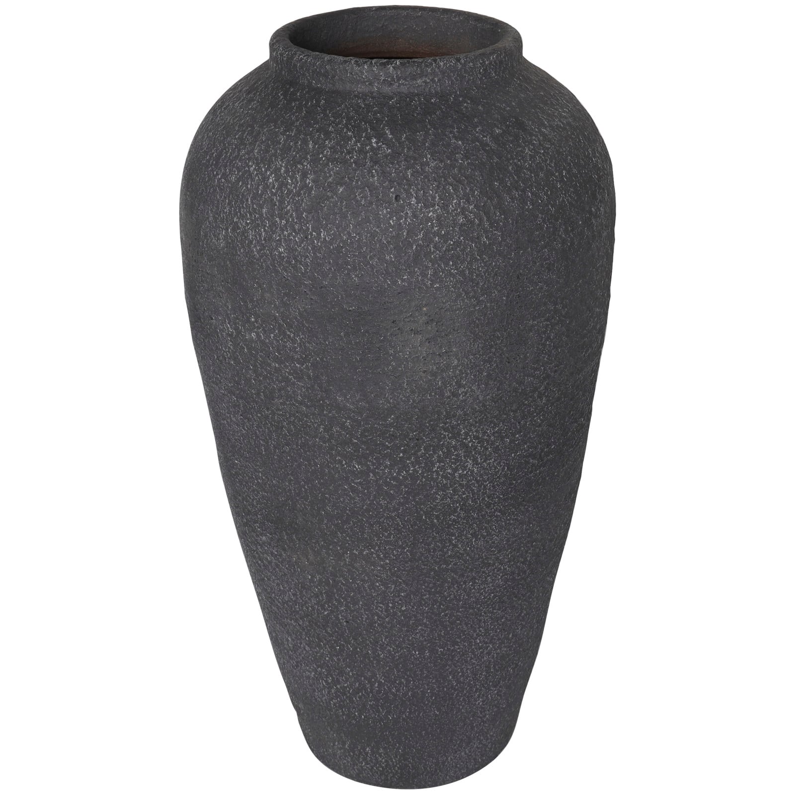 20&#x22; Black Ceramic Textured Vase