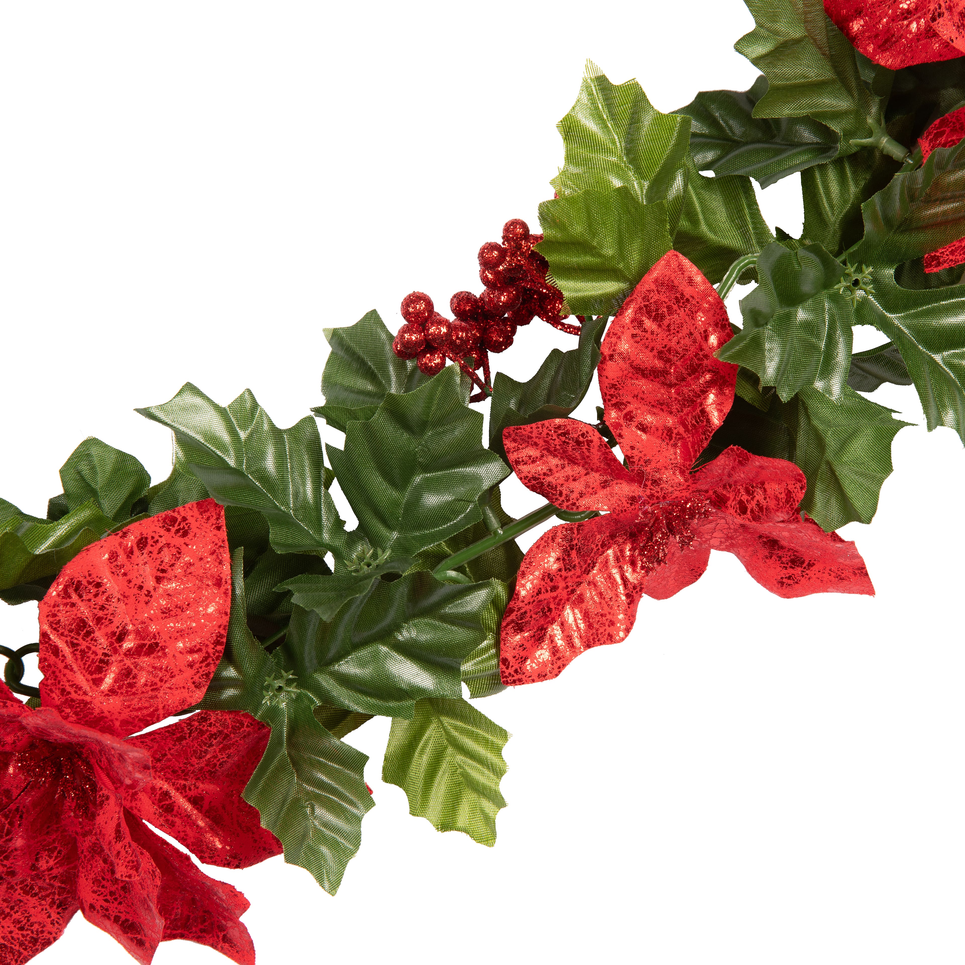 6ft. Poinsettia &#x26; Berry Chain Garland by Ashland&#xAE;