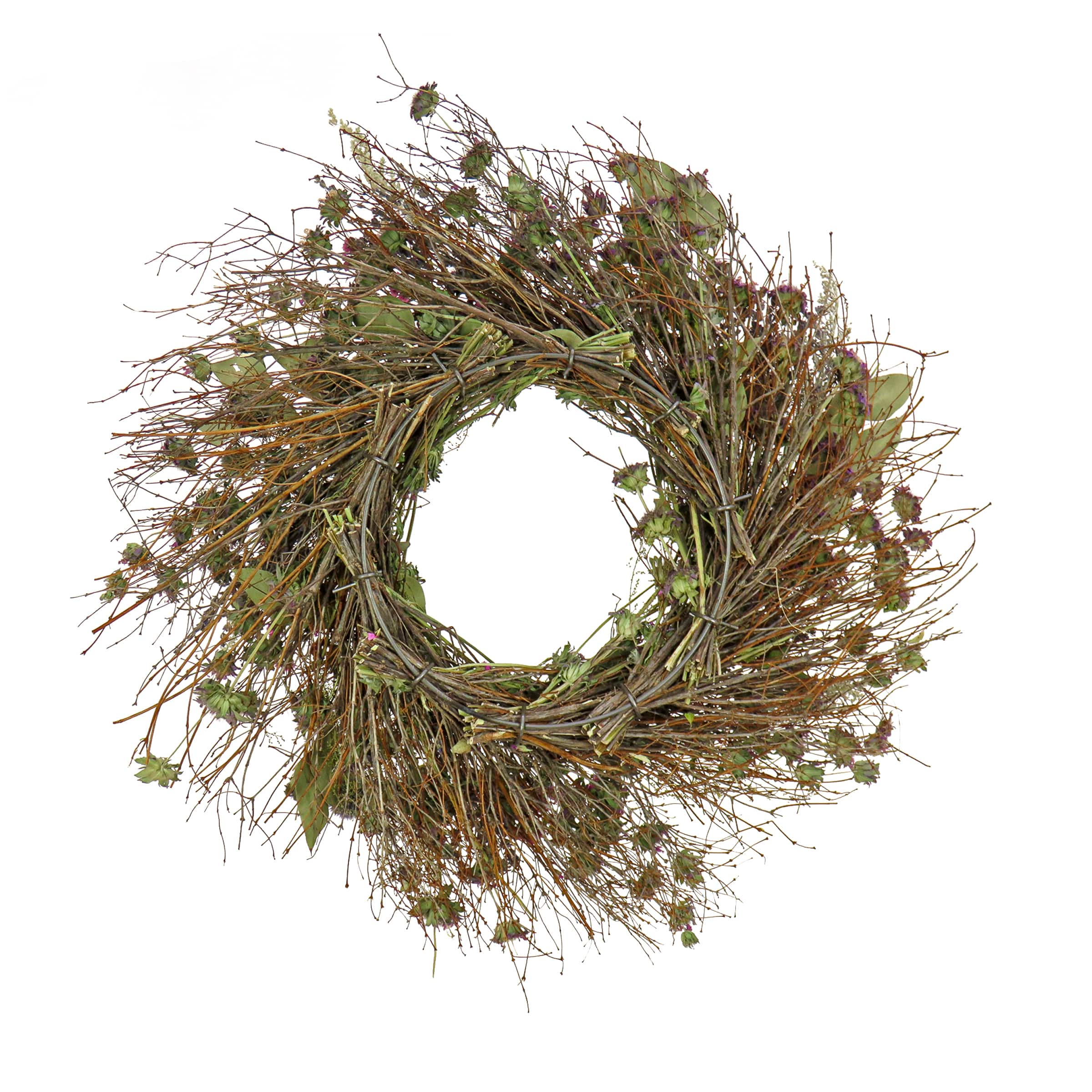 22&#x27;&#x27; Eucalyptus and Wildflowers Spring Wreath