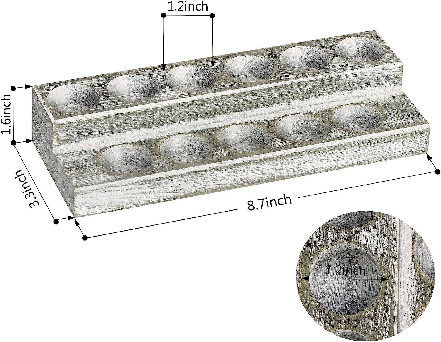 NEX™ Whitewash Essential Oils Storage Rack for 5, 10, 15, and 20mL Bottles, 2ct.