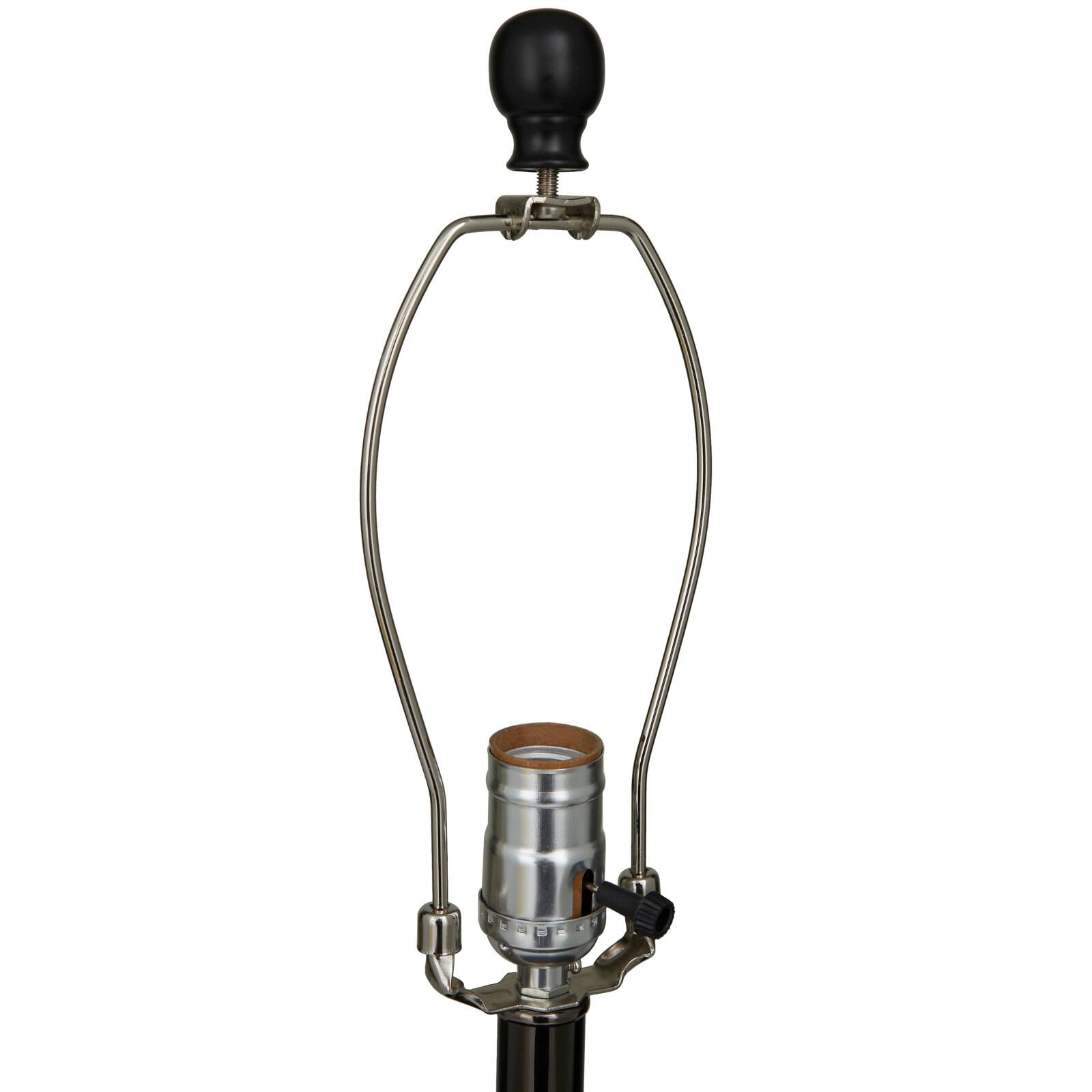 Black Marble Thick Stand Table Lamp with Drum Shade 15" x 15" x 24"