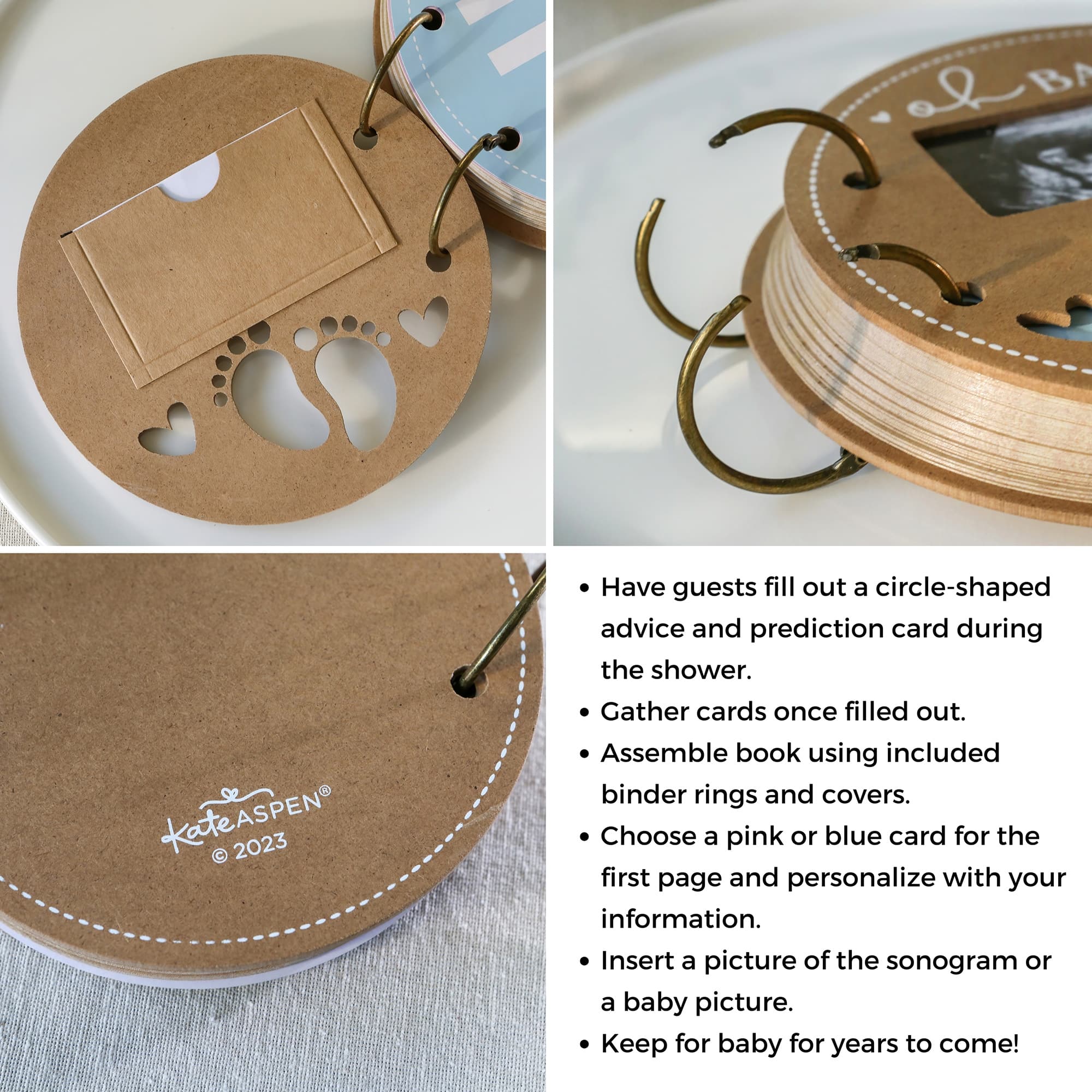 Kate Aspen® Kraft Circle Baby Shower Keepsake Book