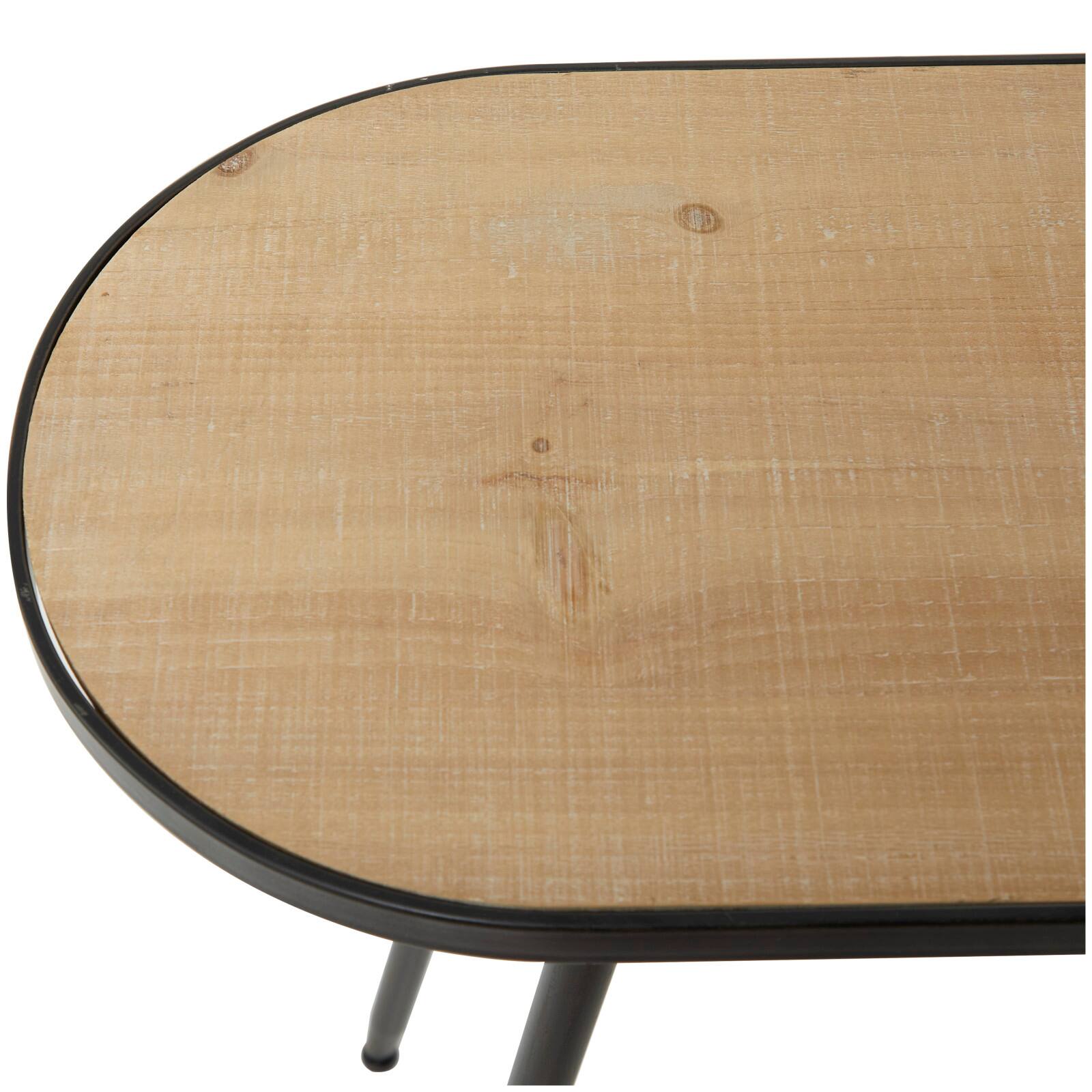 30" Brown Metal Industrial Console Table