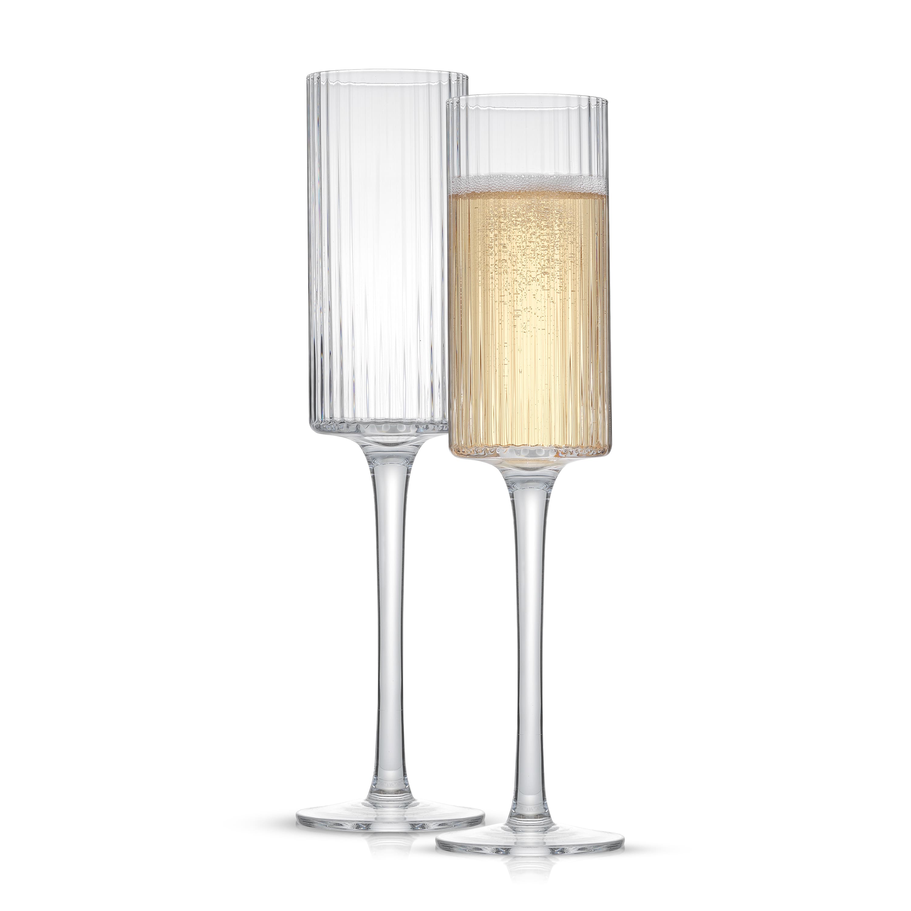 JoyJolt&#xAE; 6oz. Elle Fluted Cylinder Champagne Glasses, 2ct.