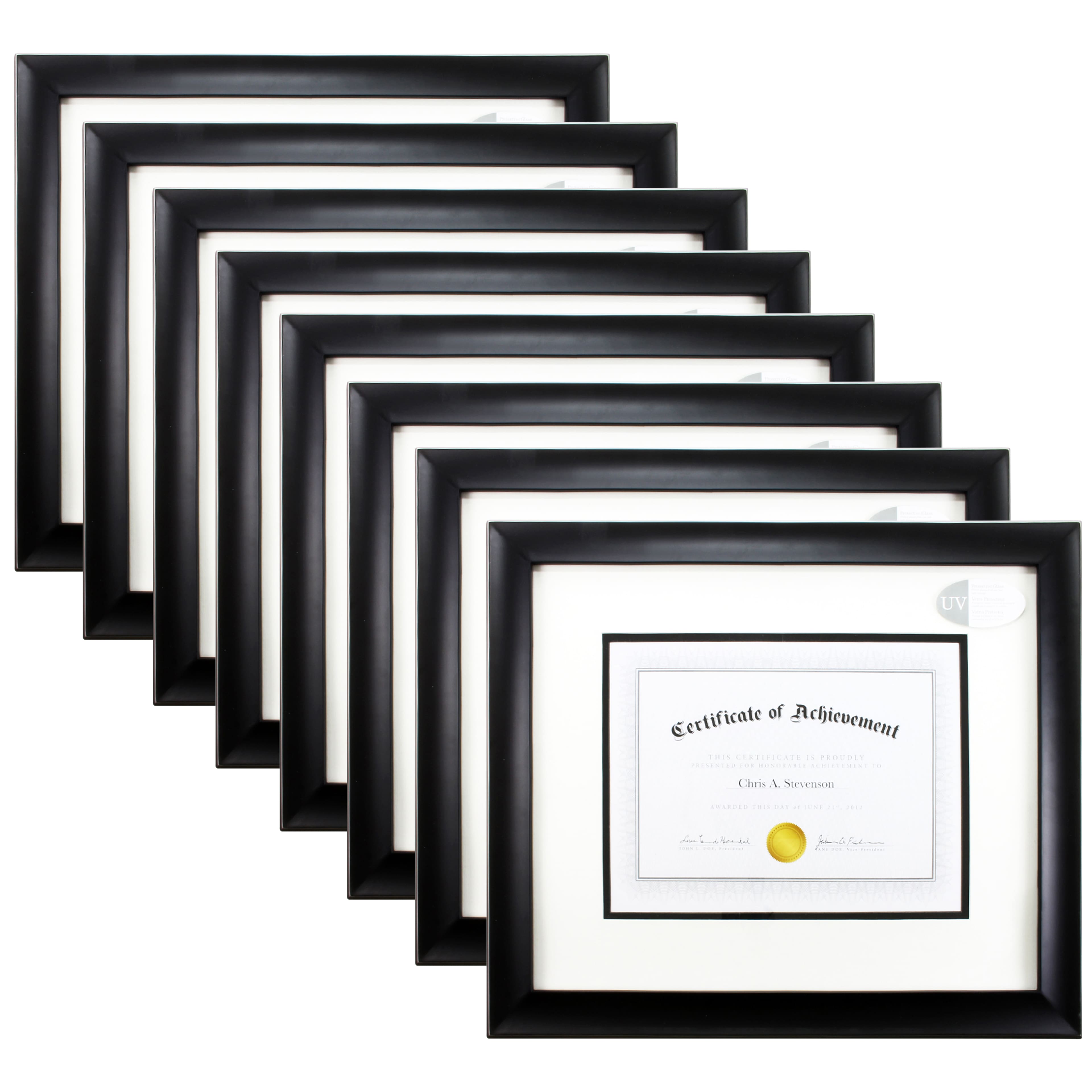 8x10 certificates, documents or photo opening with 6x8 opening frame White  and Black