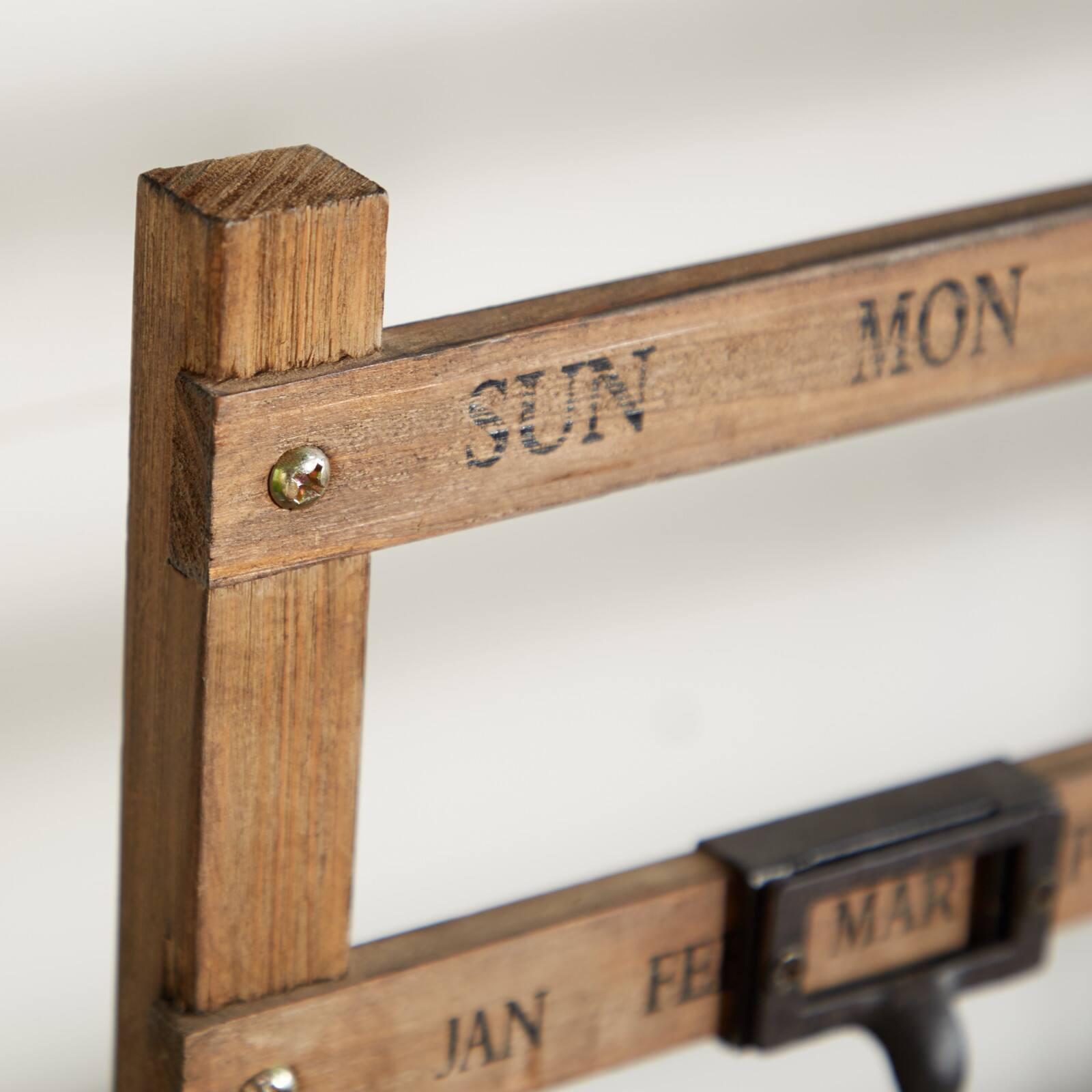 Brown Wood Farmhouse Wall Calendar, 14" x 22" x 4"