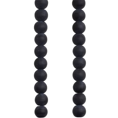 Jet Black Glass Round Beads, 6mm by Bead Landing™ image