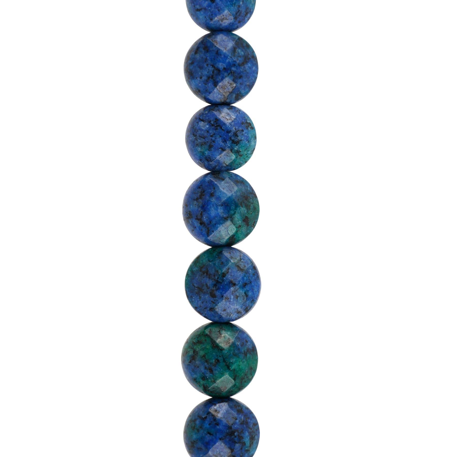Blue Chrysocolla Faceted Coin Beads, 8mm by Bead Landing&#x2122;
