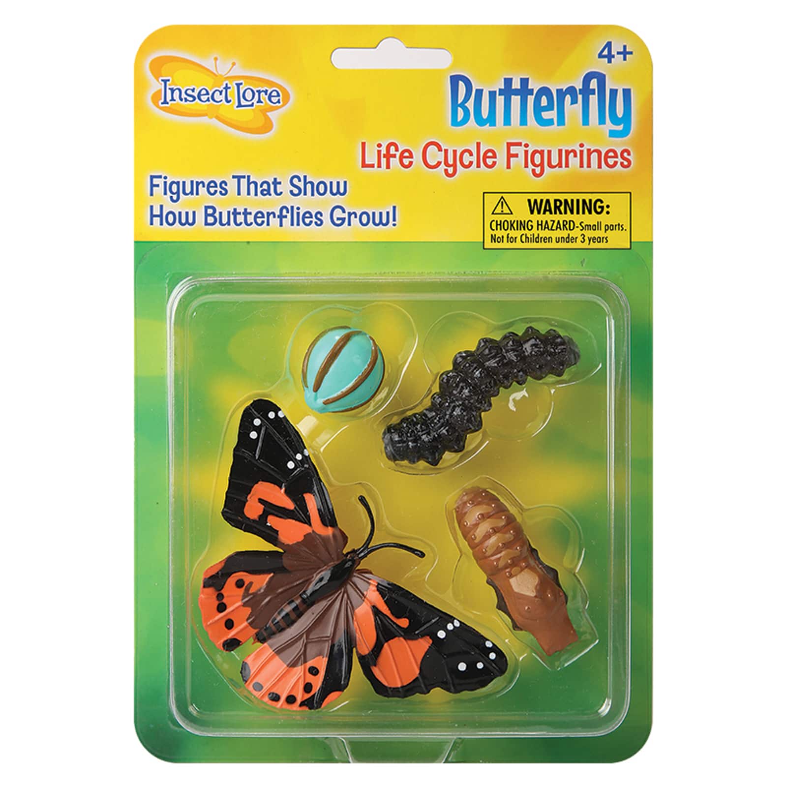 Plastic Insect Growth Stage Lifelike Butterfly Life Cycle Model Play Set for 
