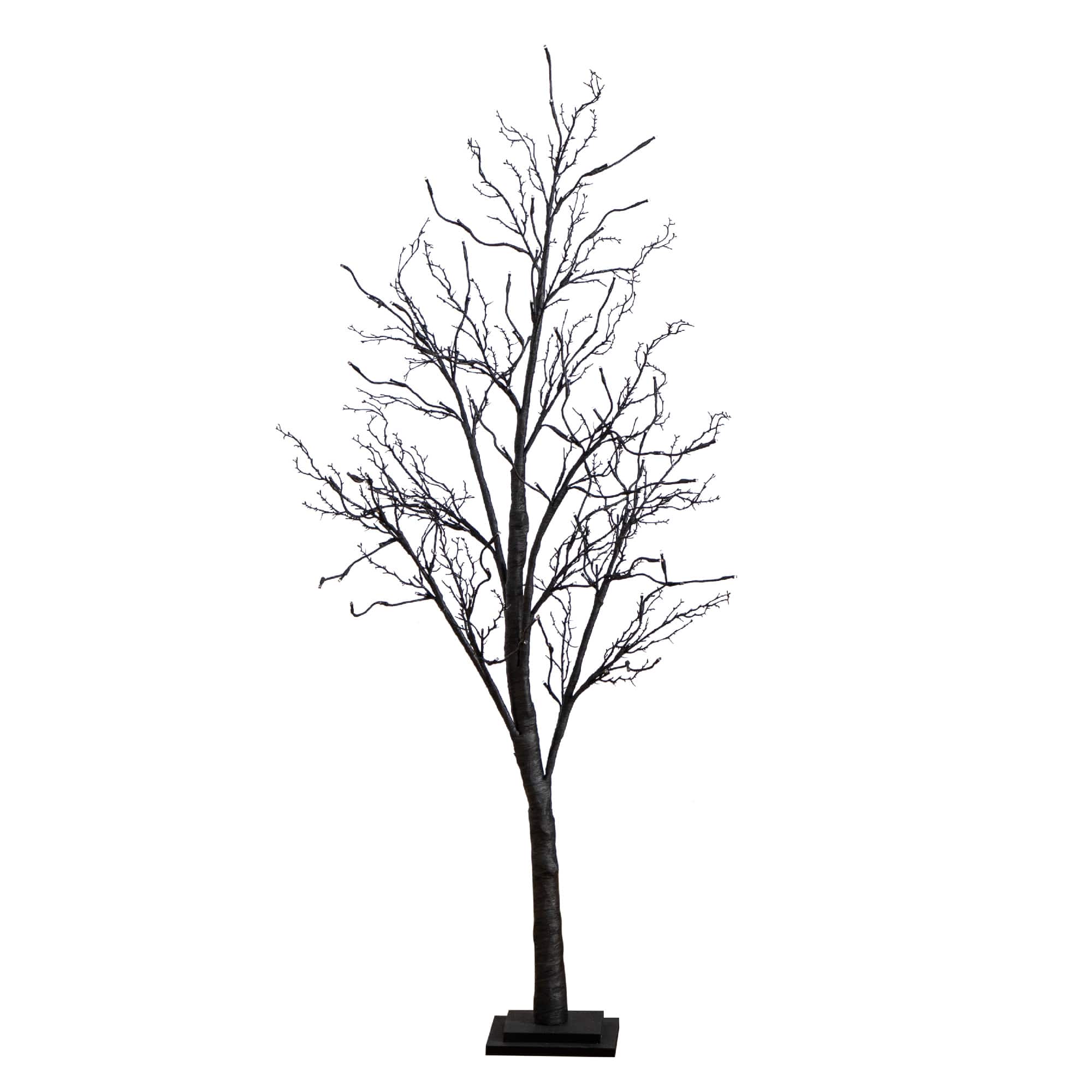 5ft. Orange &#x26; Purple LED Pre-Lit Halloween Deluxe Black Twig Artificial Fall Tree