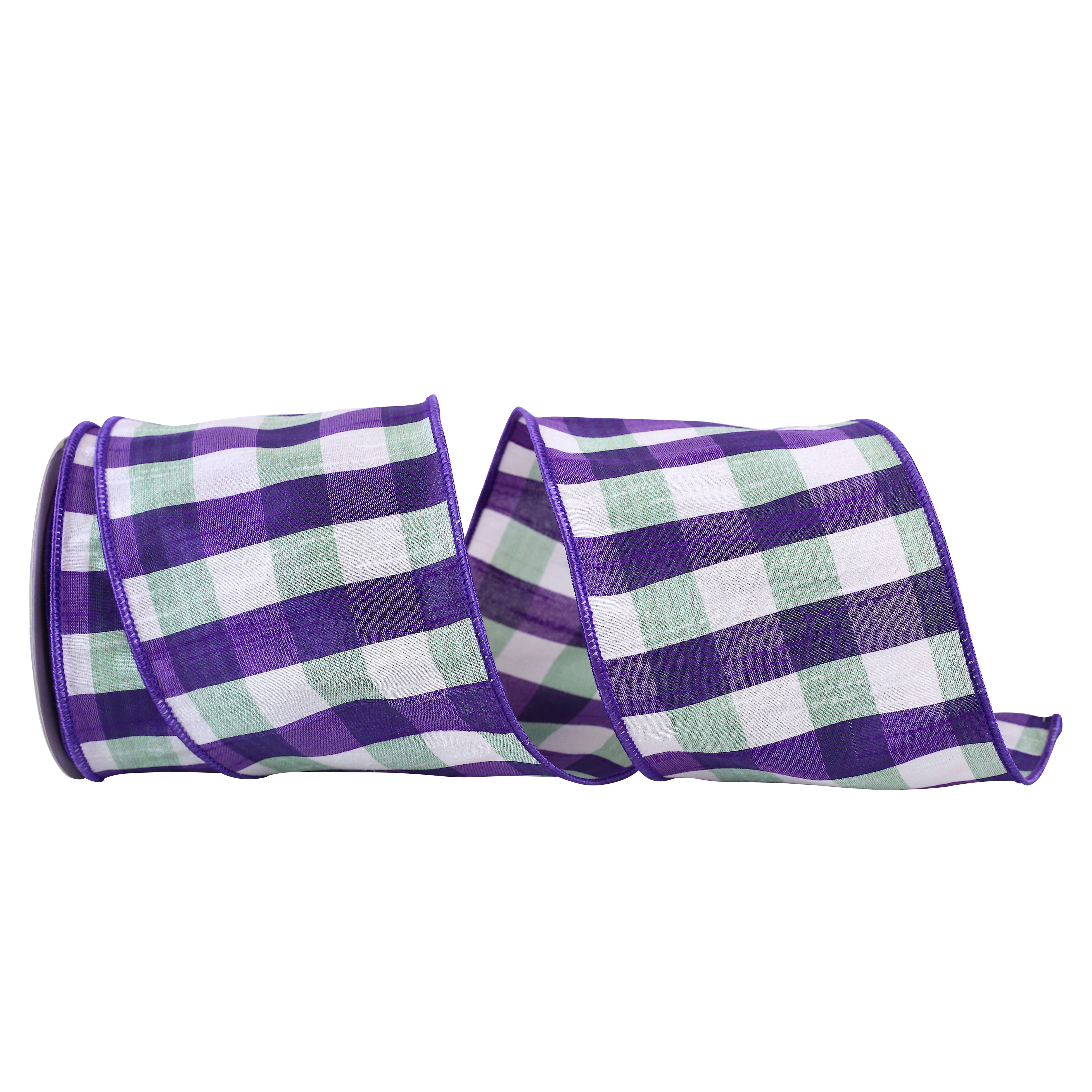 JAM Paper 4" x 10yd. Multicolor Wired Check Dupioni Shadow Ribbon