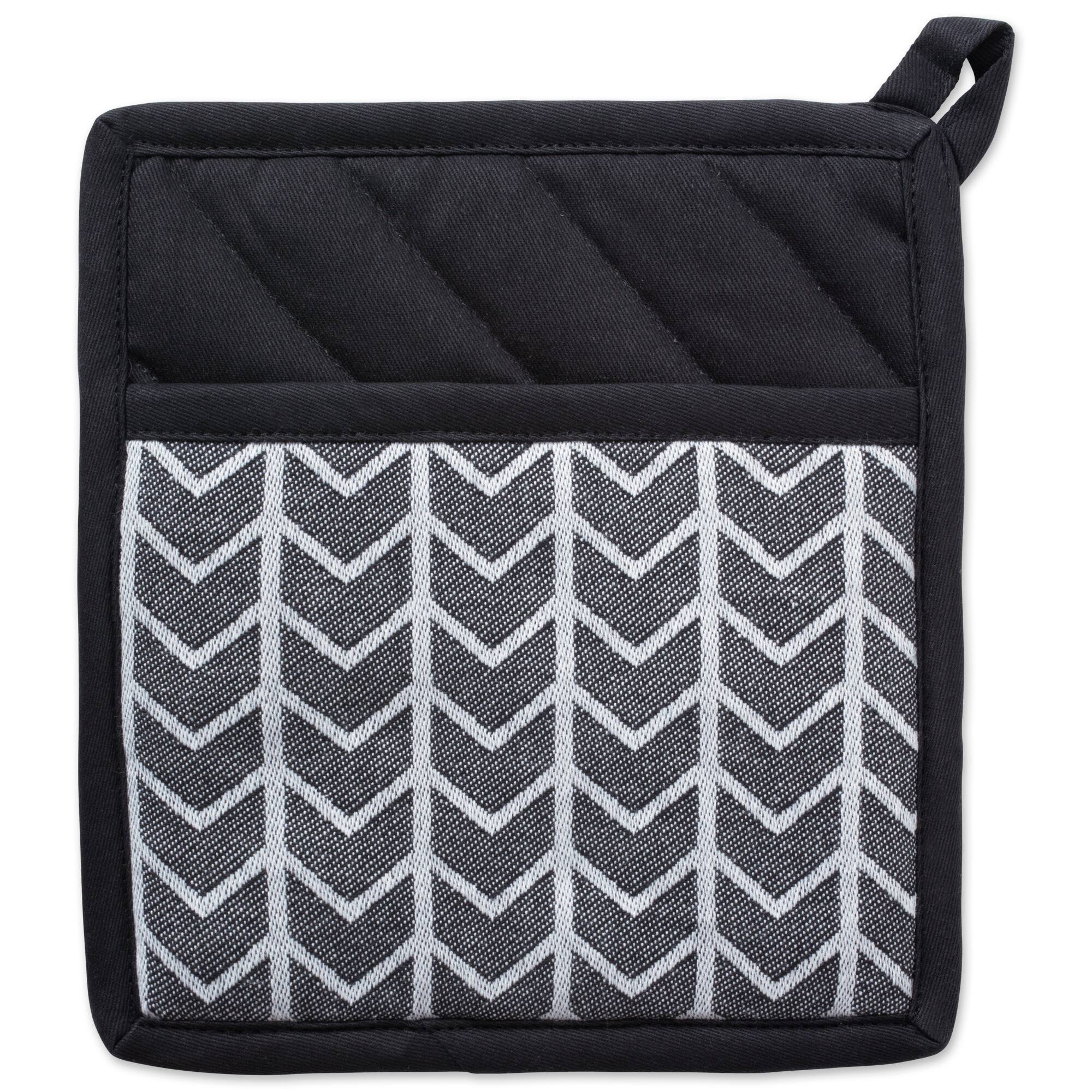 DII® Black & White Herringbone Potholder (Set of 2)