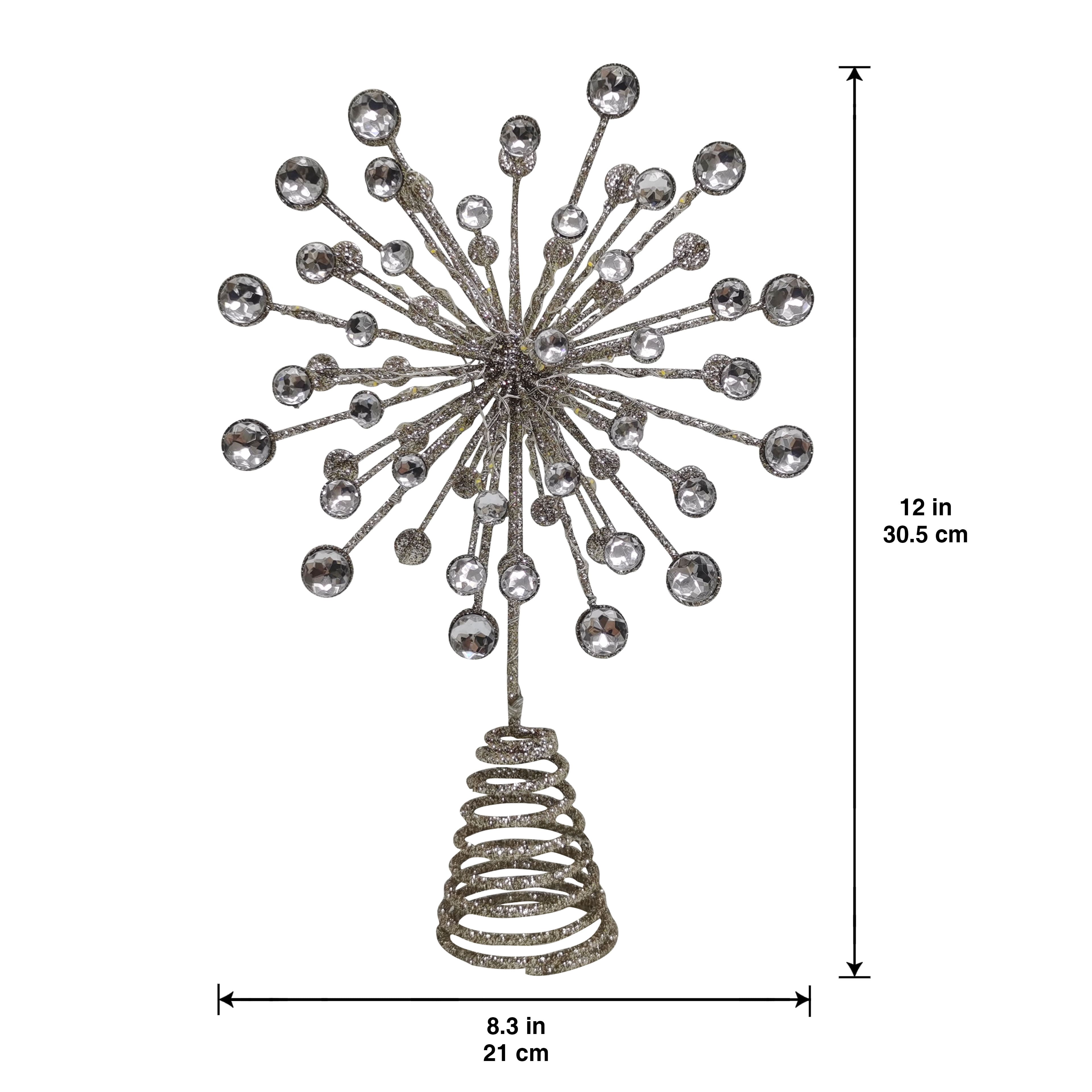 12&#x22; Champagne Jeweled Starburst Lighted Tree Topper by Ashland&#xAE;