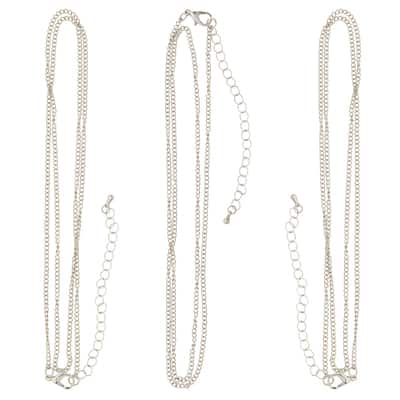 Rhodium Cuban Curb Chain Necklaces By Bead Landing™ image