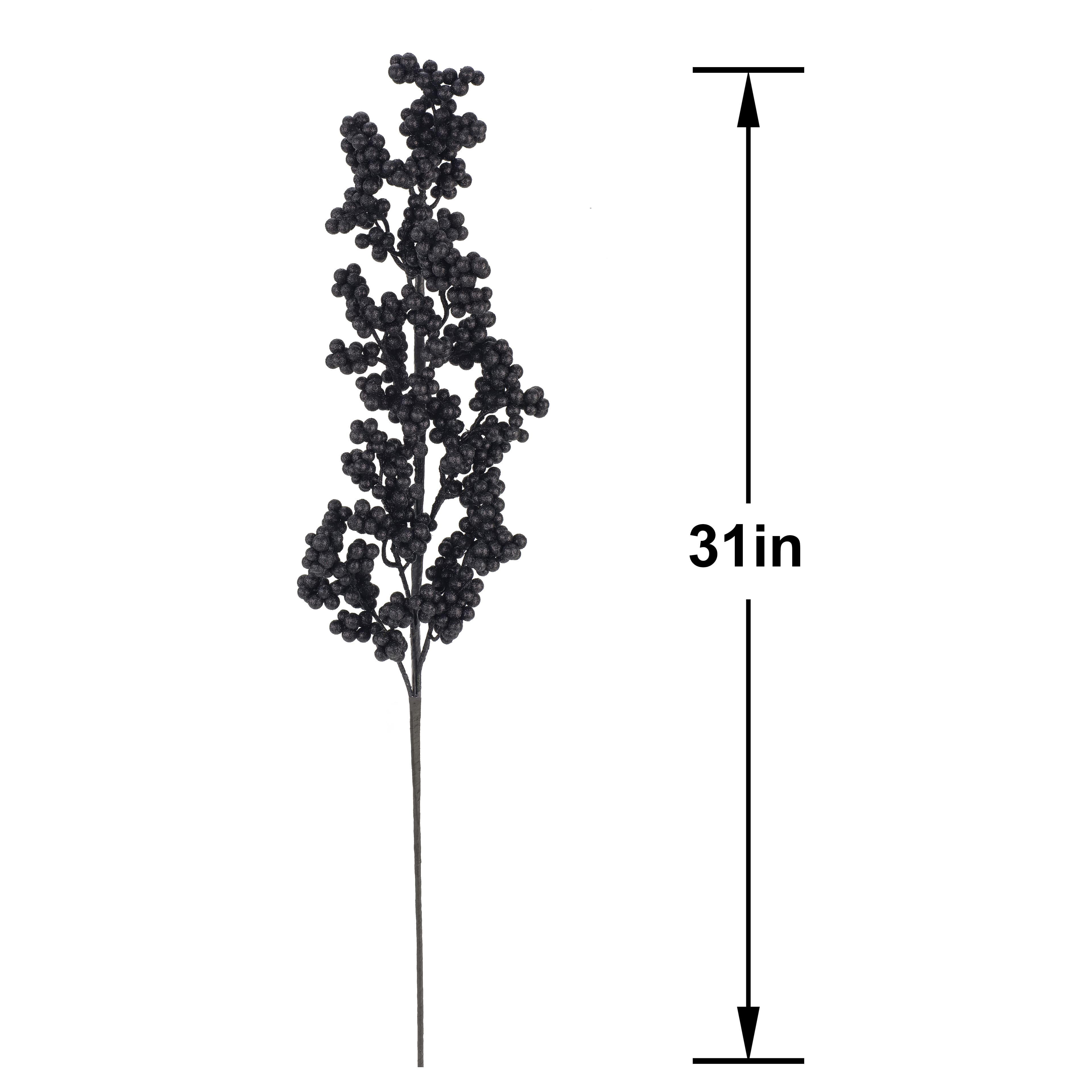31&#x22; Glittered Black Berry Stem by Ashland&#xAE;