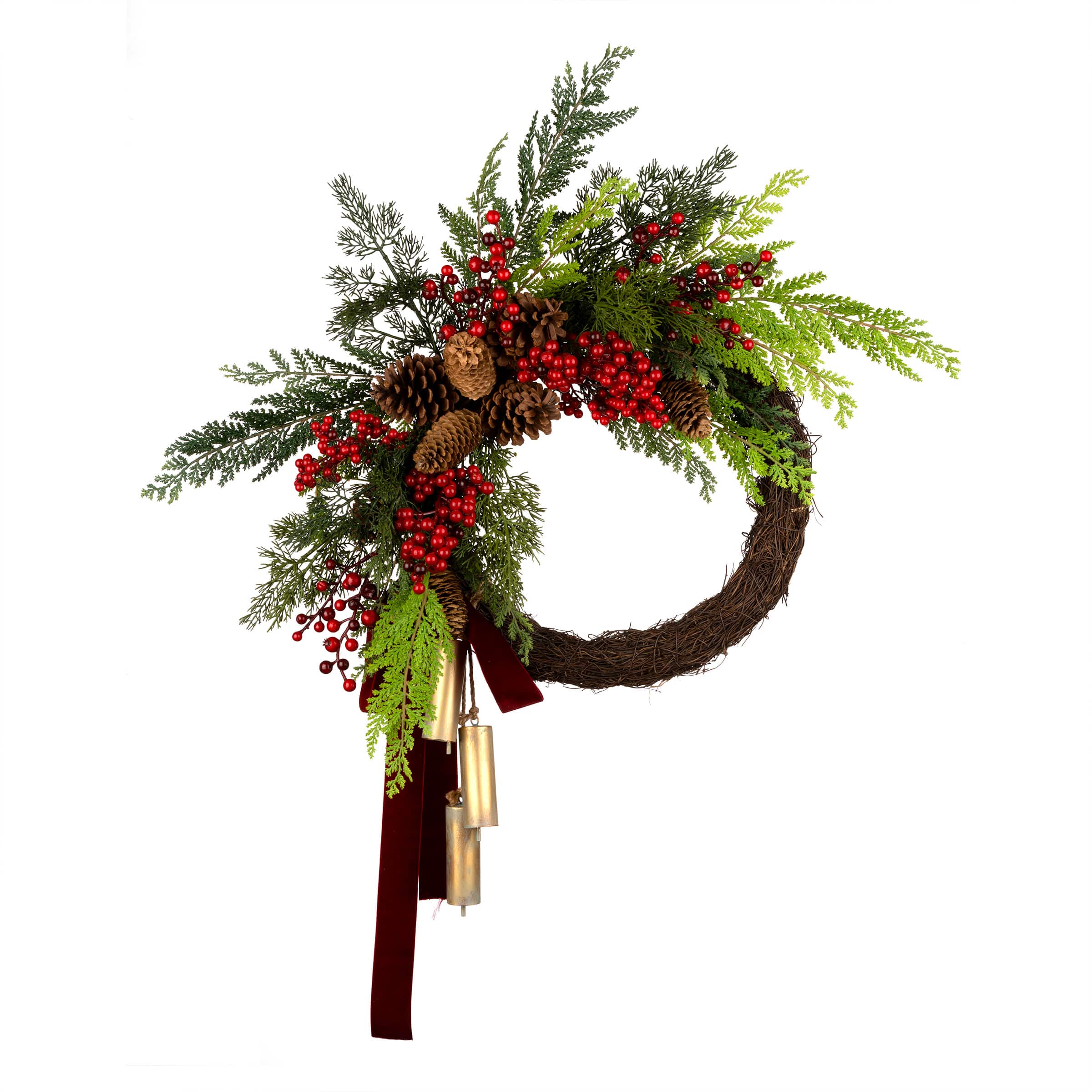 24" Christmas Joy Chimes Wreath