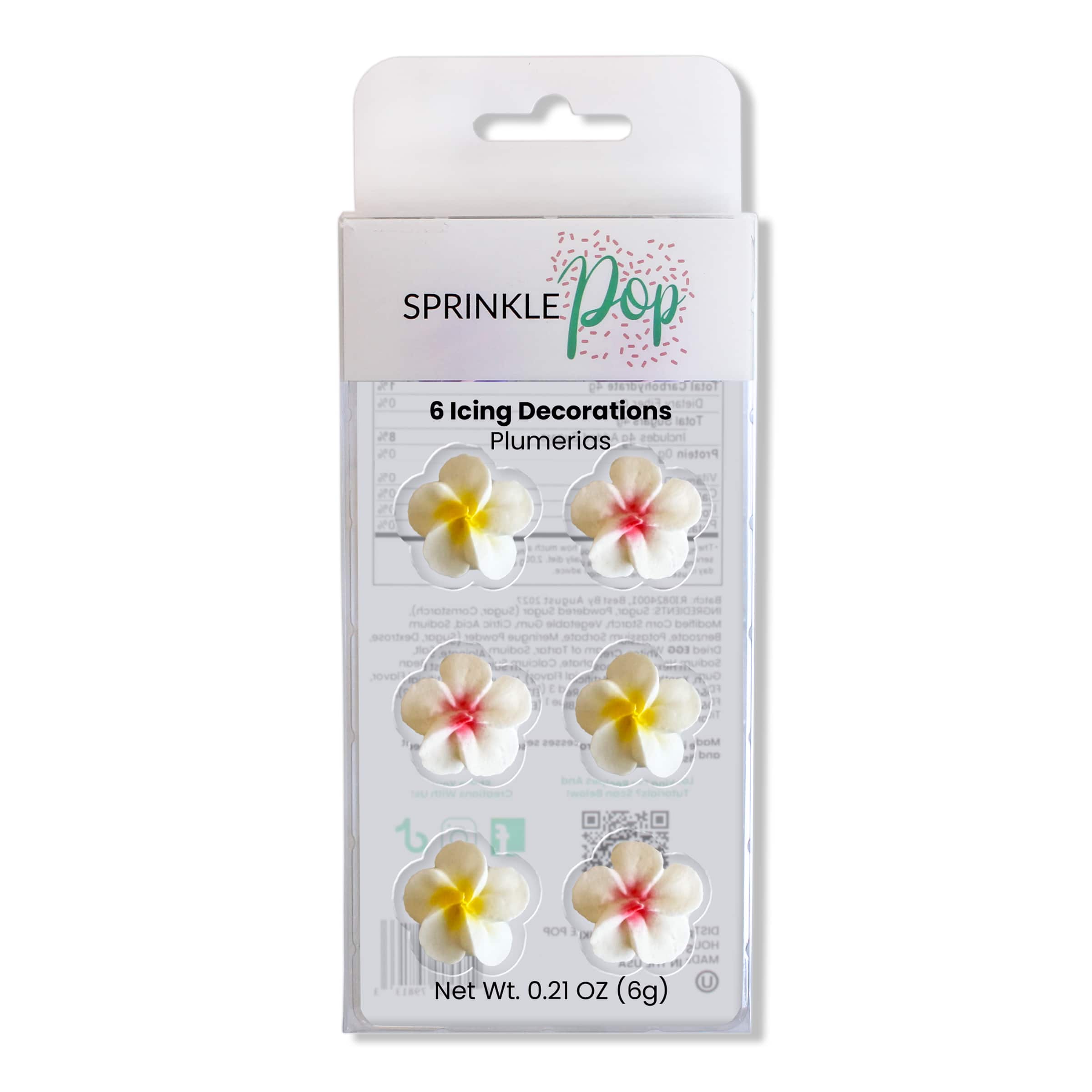 Sprinkle Pop Pink &#x26; Yellow Plumeria Icing Decorations, 6ct.