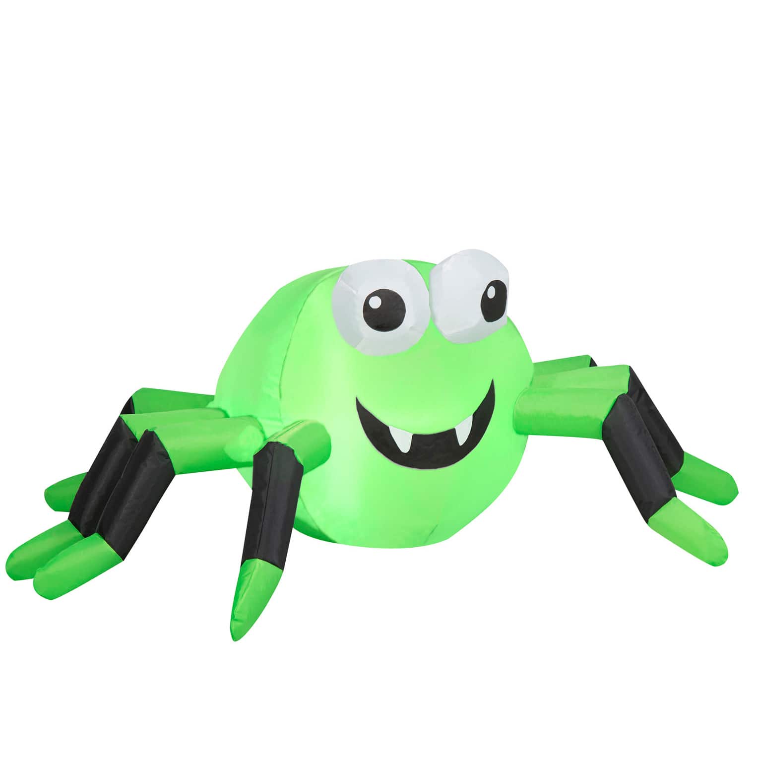 4ft. Airblown® Inflatable Halloween Green & Black Spider with LED Lights