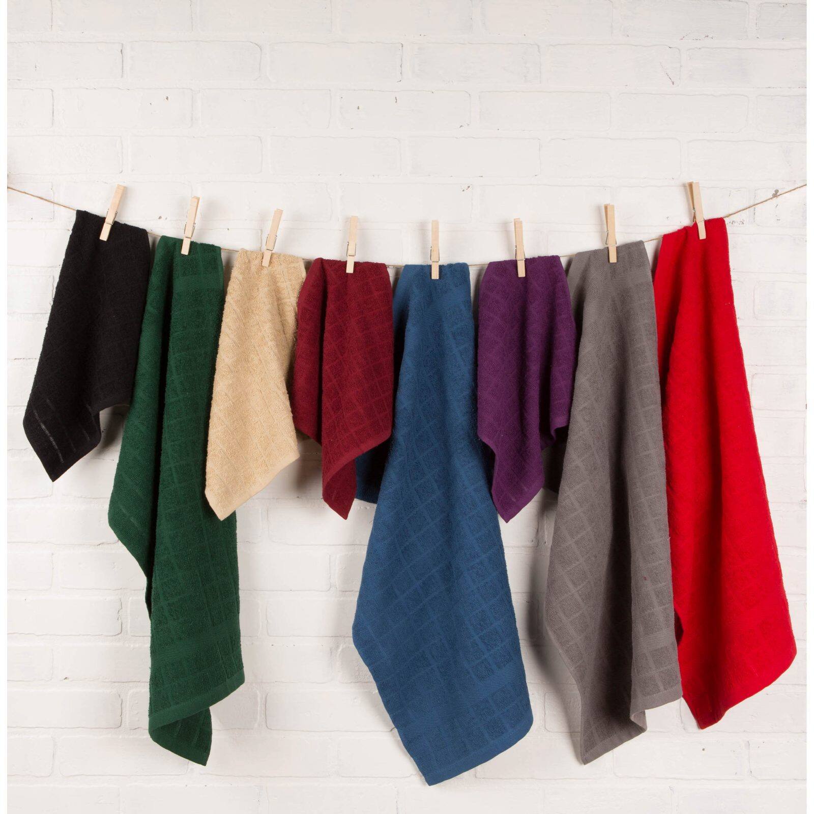 DII® Solid Windowpane Terry Dishcloth Set