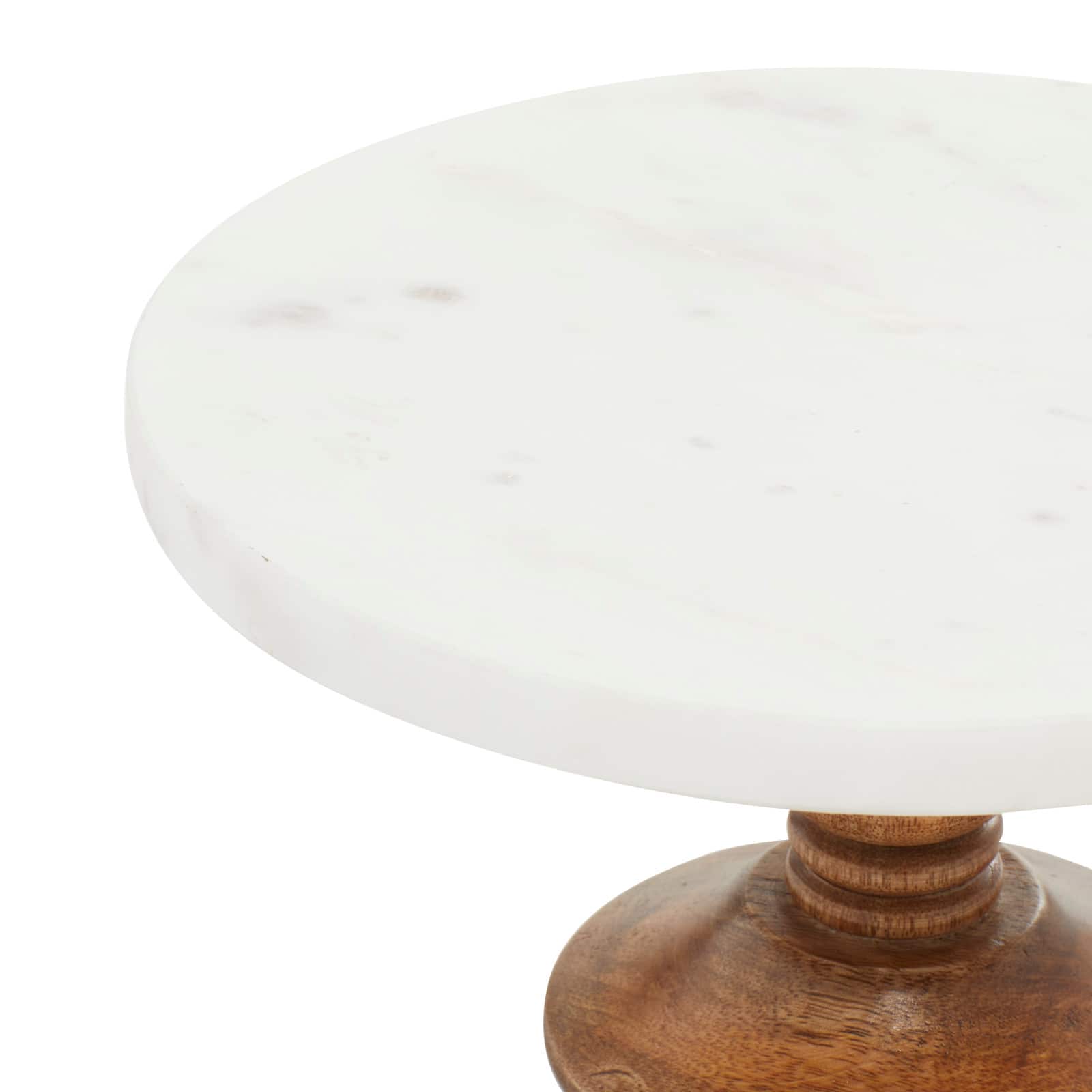 10&#x22; White Marble Natural Serving Tray