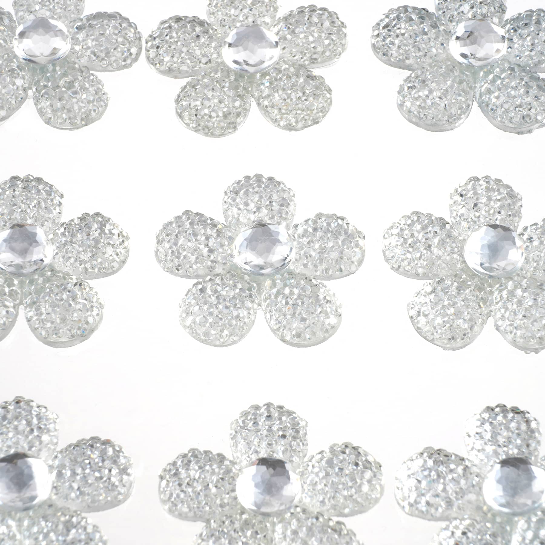 12 Packs: 9 ct. (108 total) Clear Sugar Stone Flower Stickers by Recollections&#x2122;