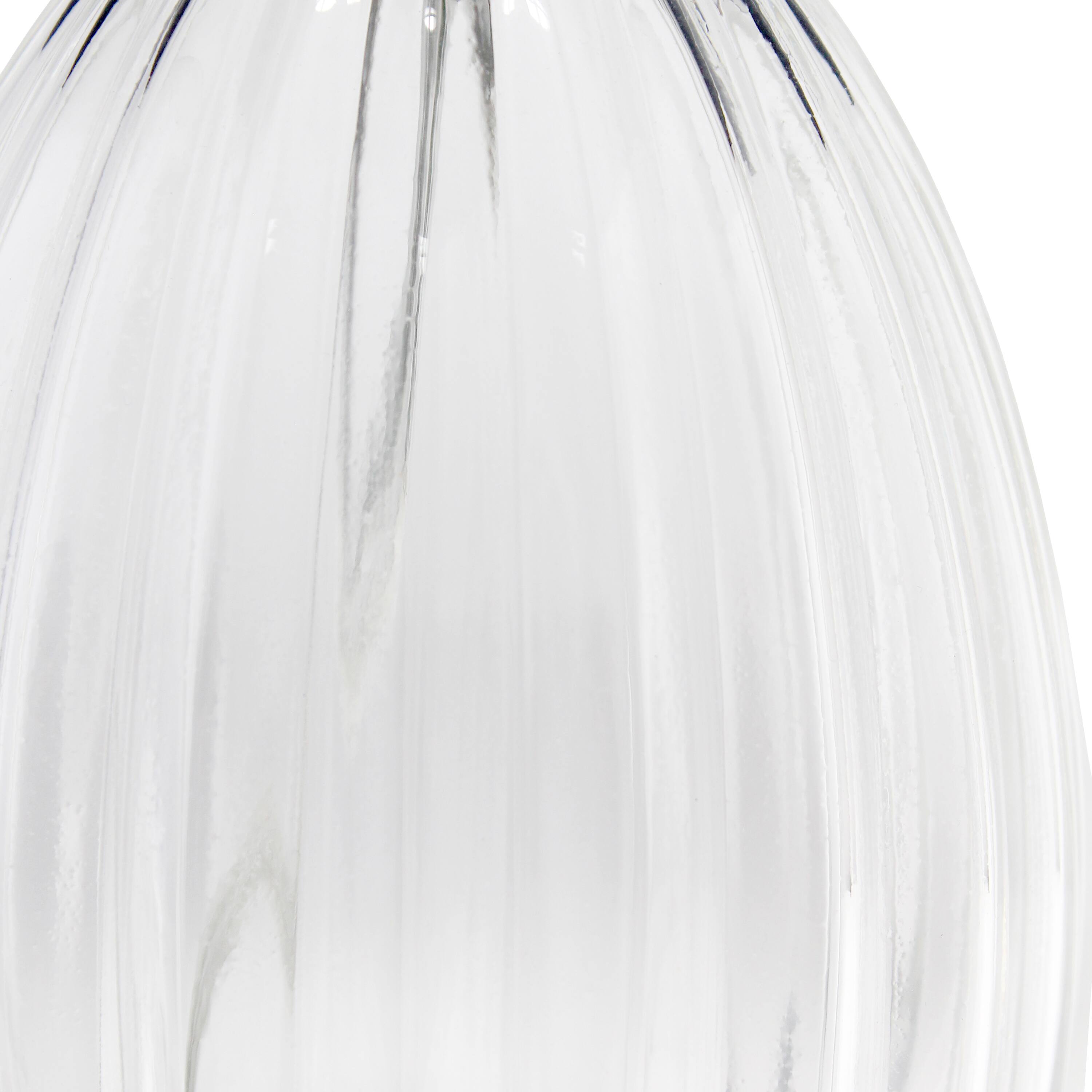 Lalia Home 18&#x22; Clear Fluted Glass Bedside Table Lamp with Gray Shade