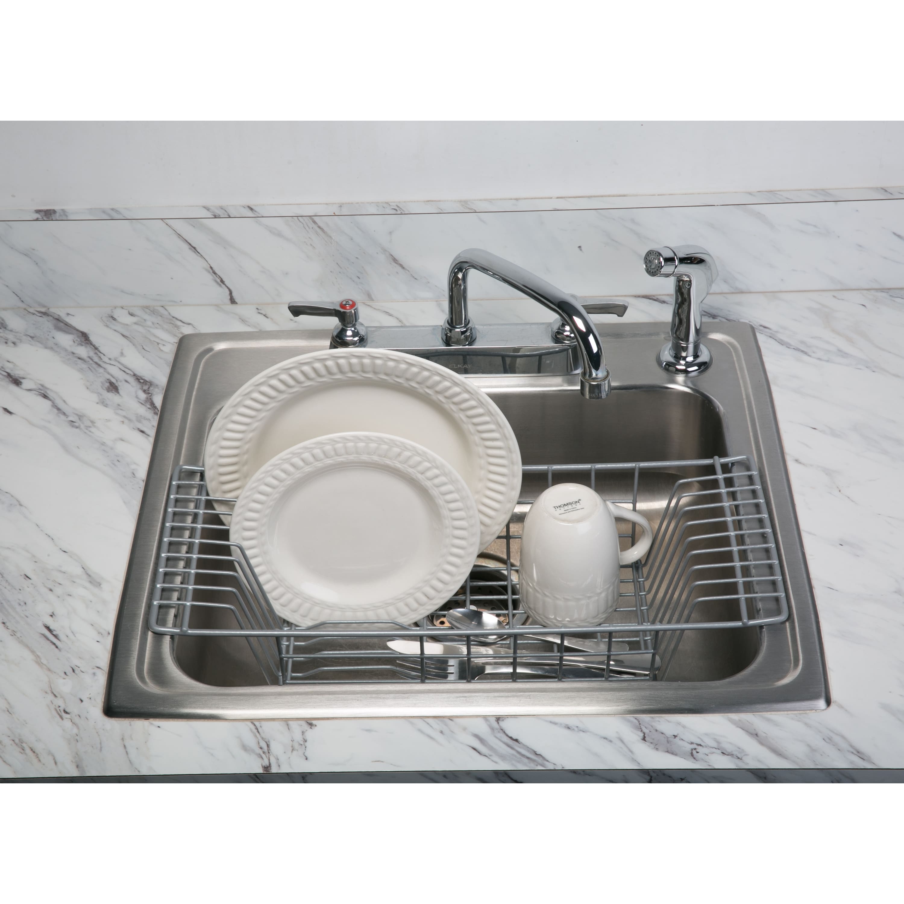 Kitchen Details Gray Over the Sink Dish Rack