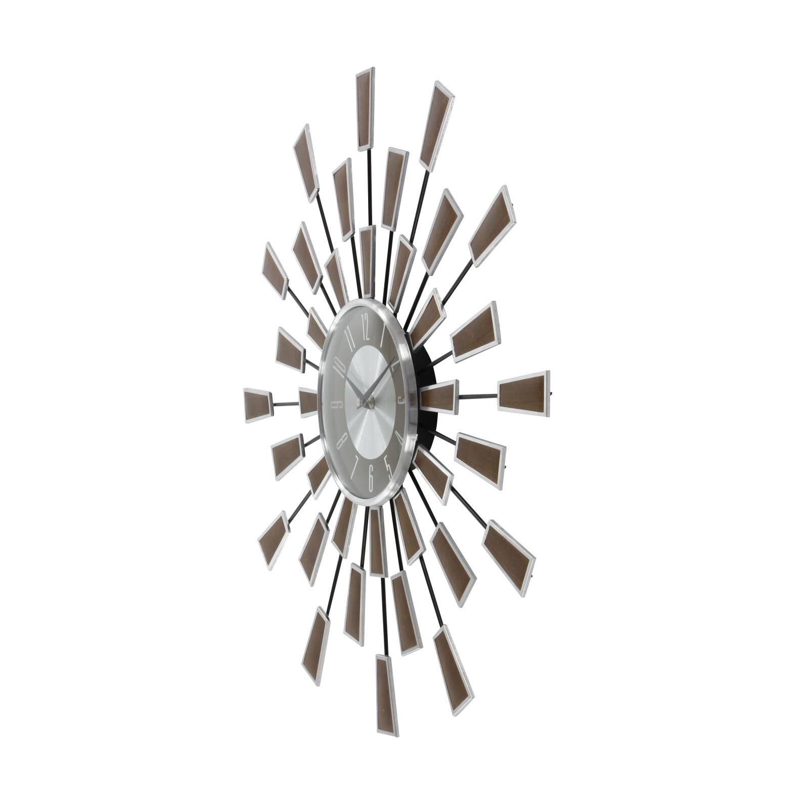 22&#x22; Brown Metal Modern Wall Clock