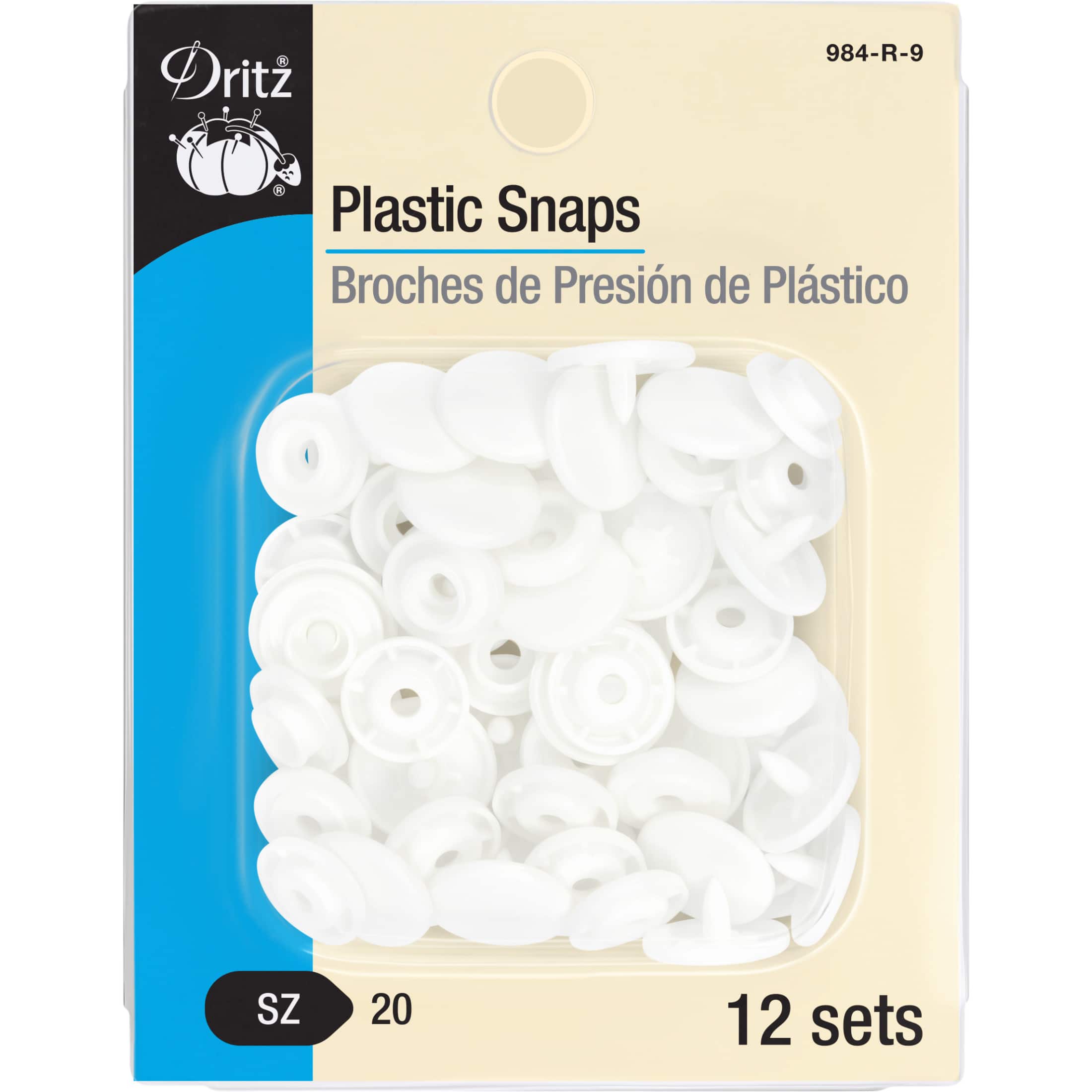 12 Packs: 12 ct. (144 total) Dritz&#xAE; White Plastic Snap Sets