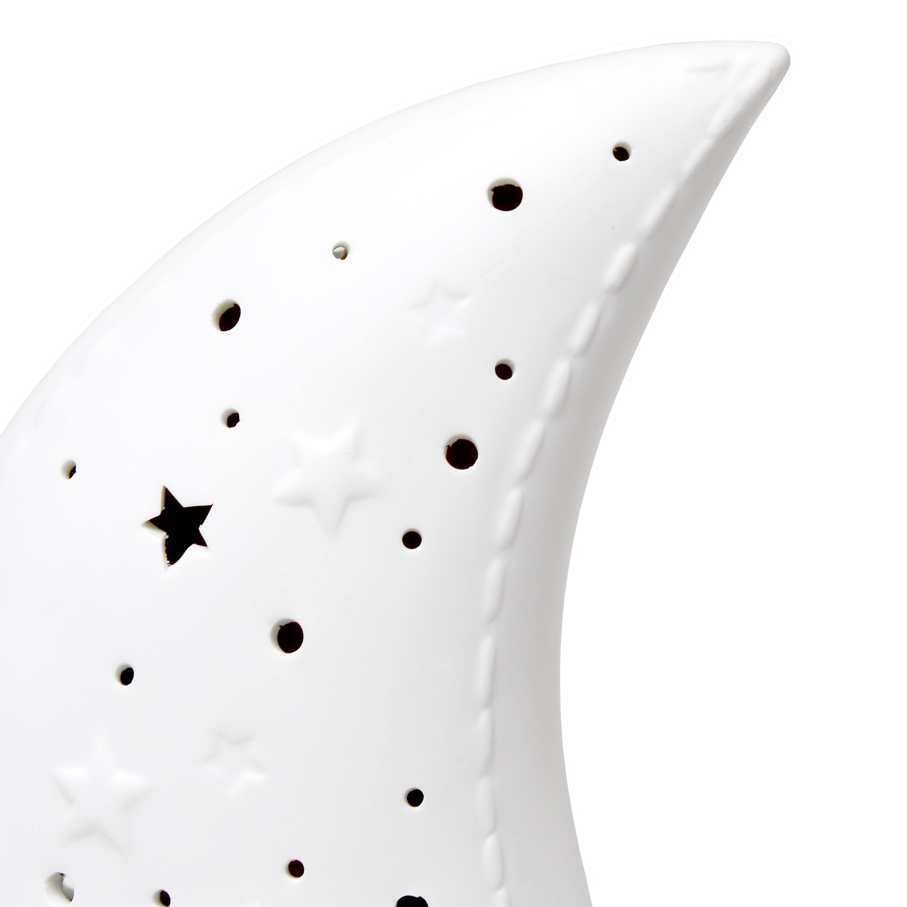 Simple Designs Porcelain Moon Shaped Table Lamp