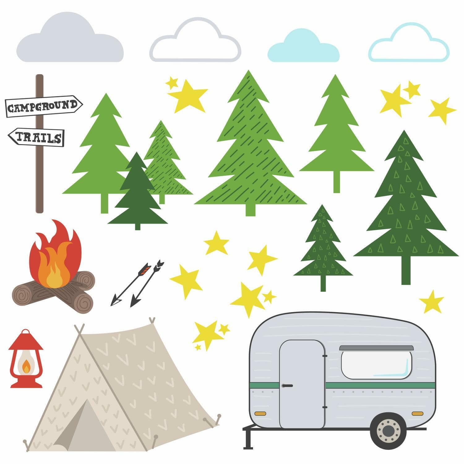 RoomMates Camping Peel &#x26; Stick Wall Decals