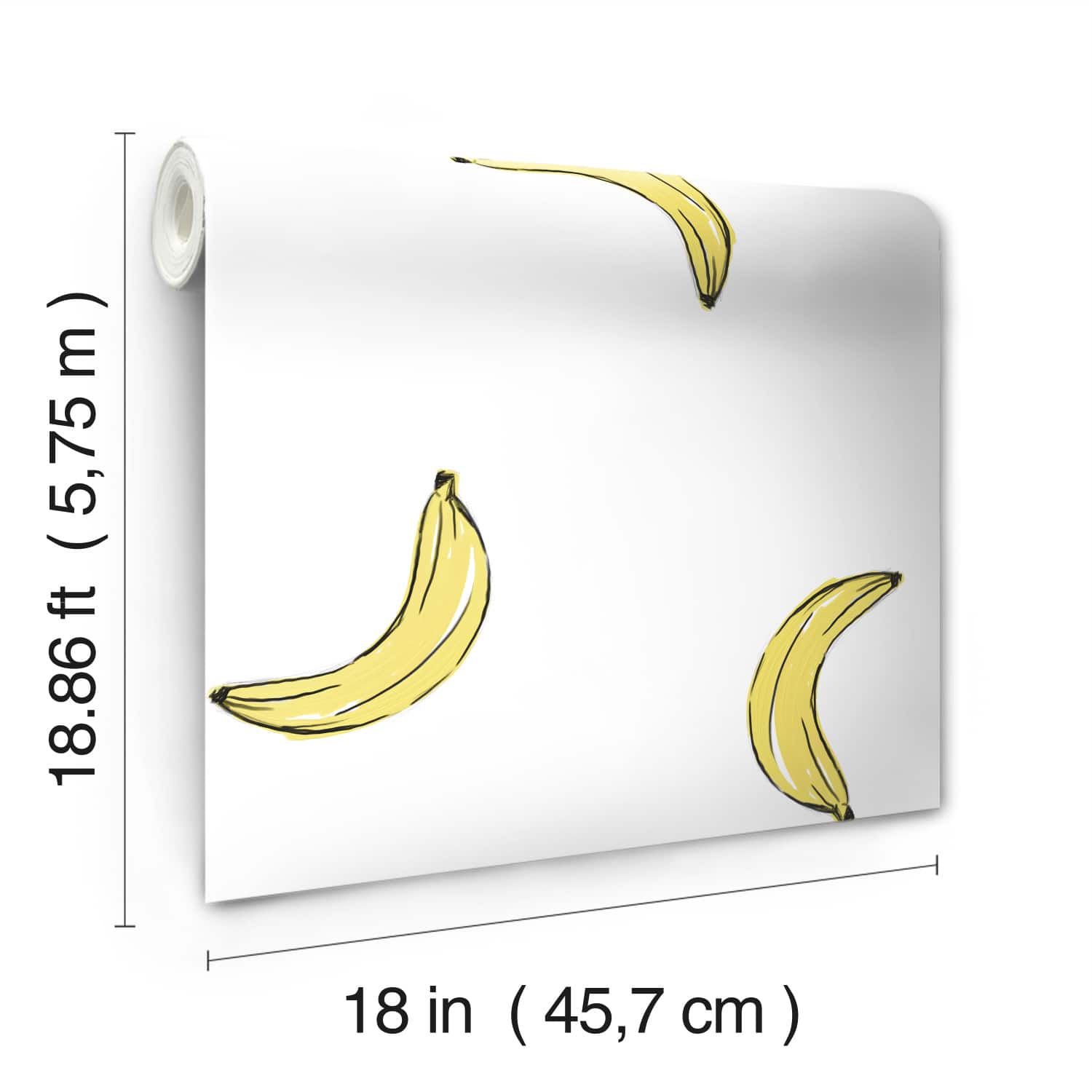 RoomMates Mr. Kate Banana Print Peel &#x26; Stick Wallpaper