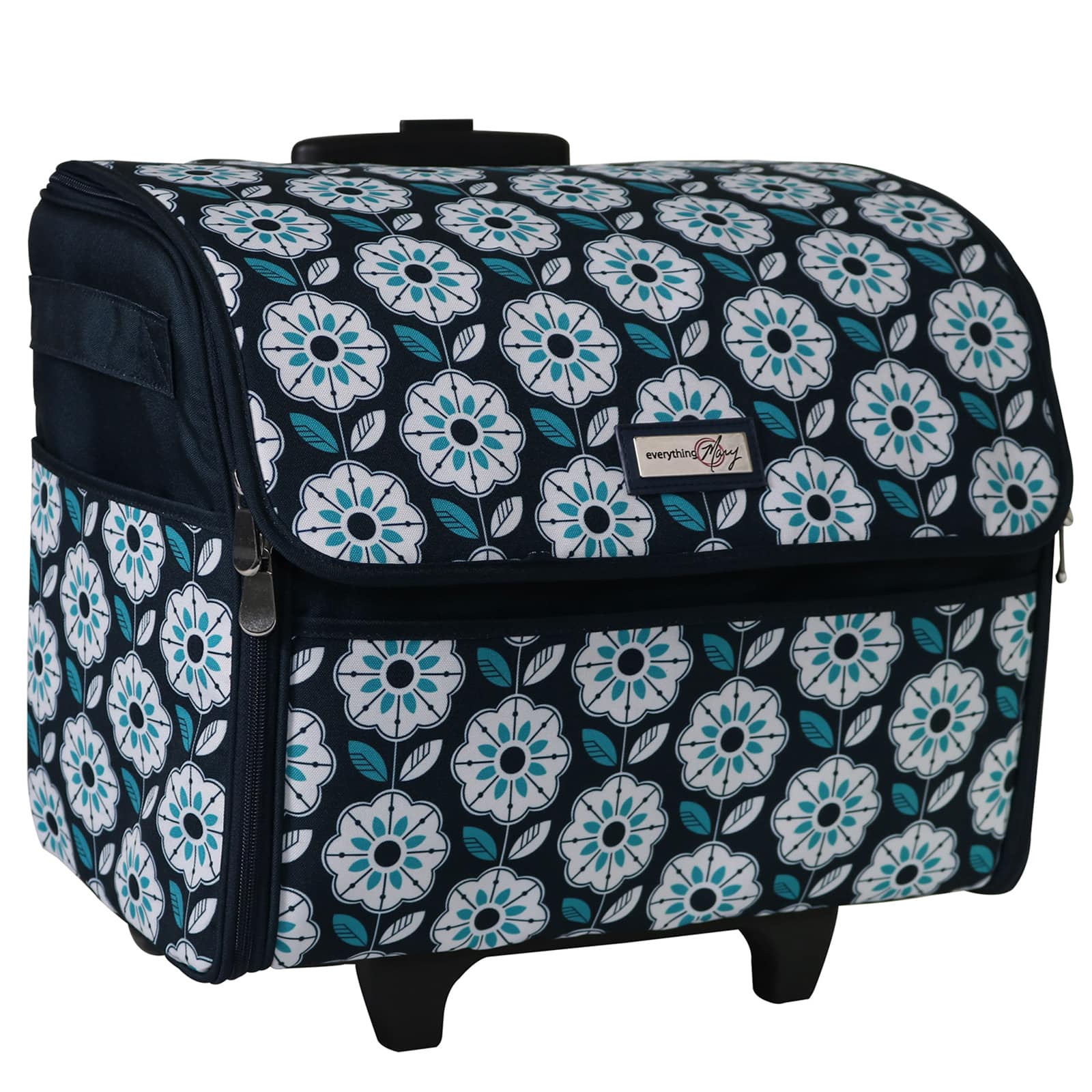 Rolling Scrapbook Case, Black & Teal - Everything Mary