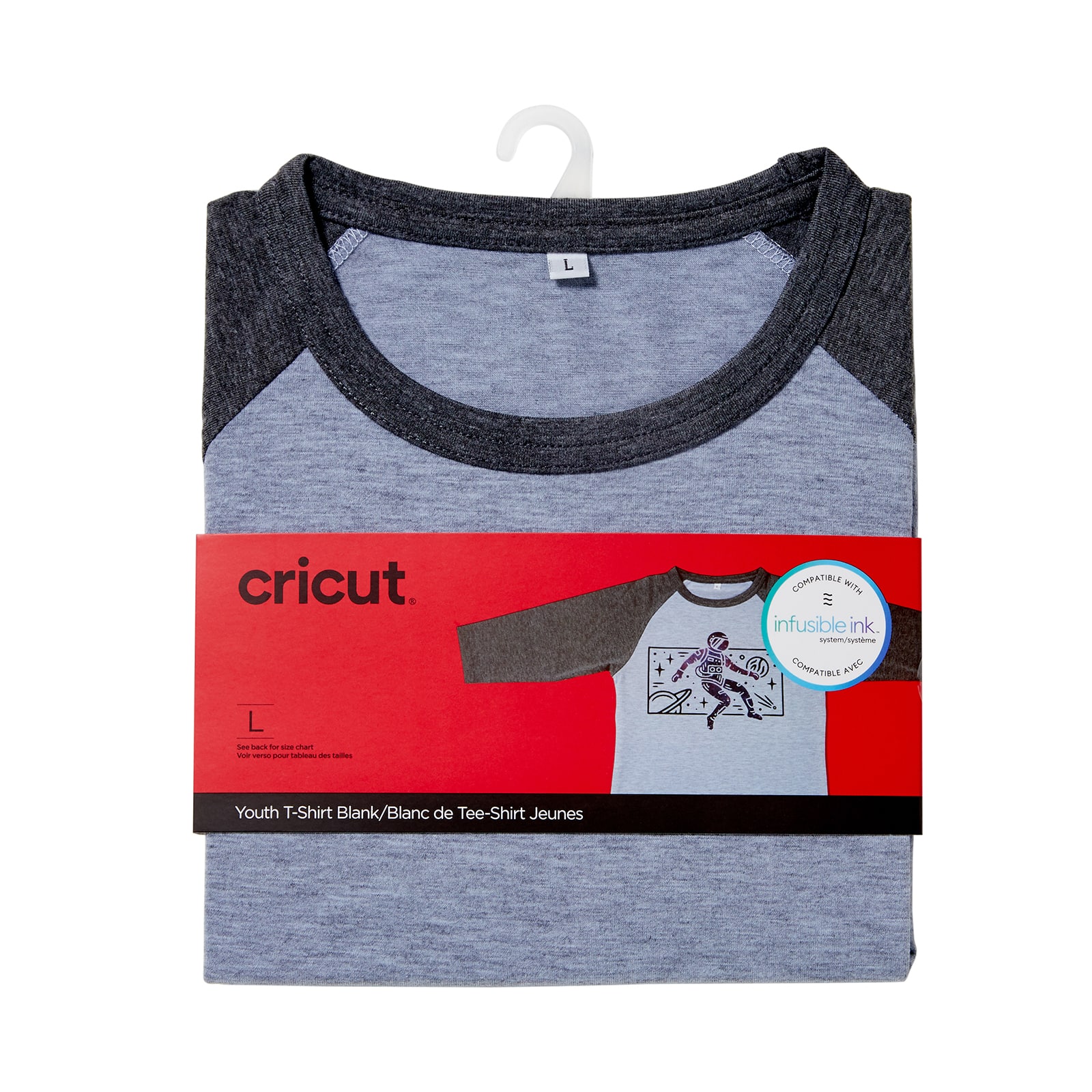 Cricut Unisex Youth Raglan Sleeve T Shirt Blank