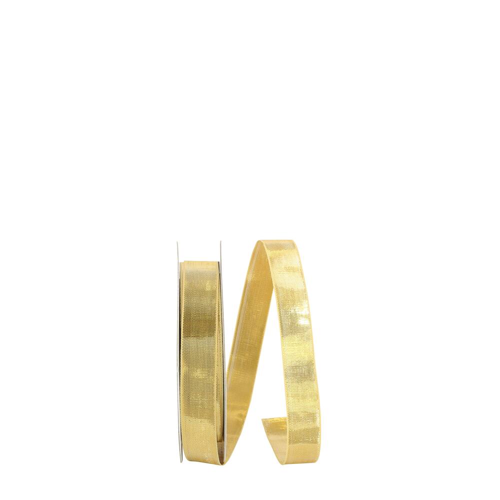 JAM Paper 5/8" x 25yd. Gold Woven Lame 2 Wired Ribbon