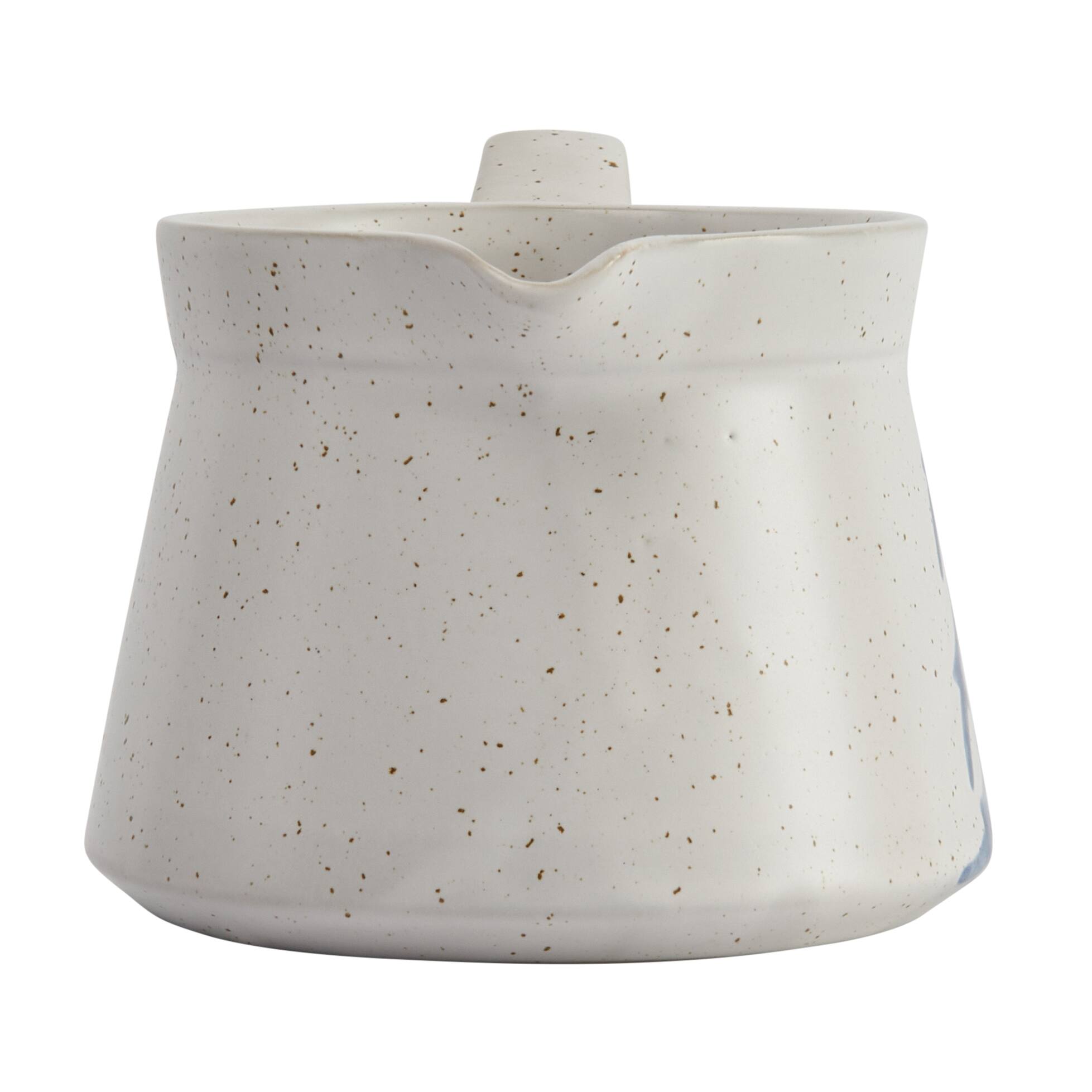 Hello Honey&#xAE; Antique White &#x26; Blue Farmhouse Stoneware Creamer with Hand Painted Tree